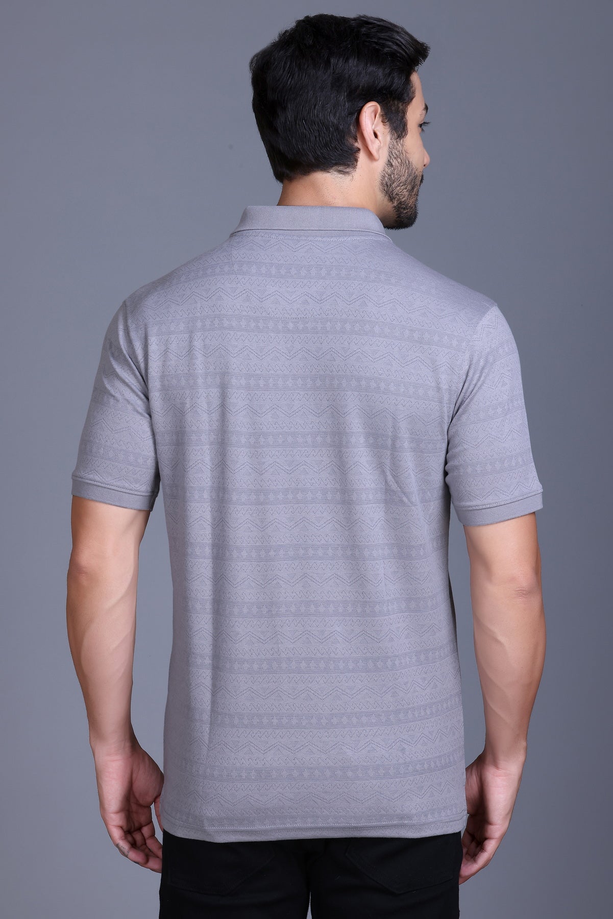 Men's Light Grey Collar T-Shirt
