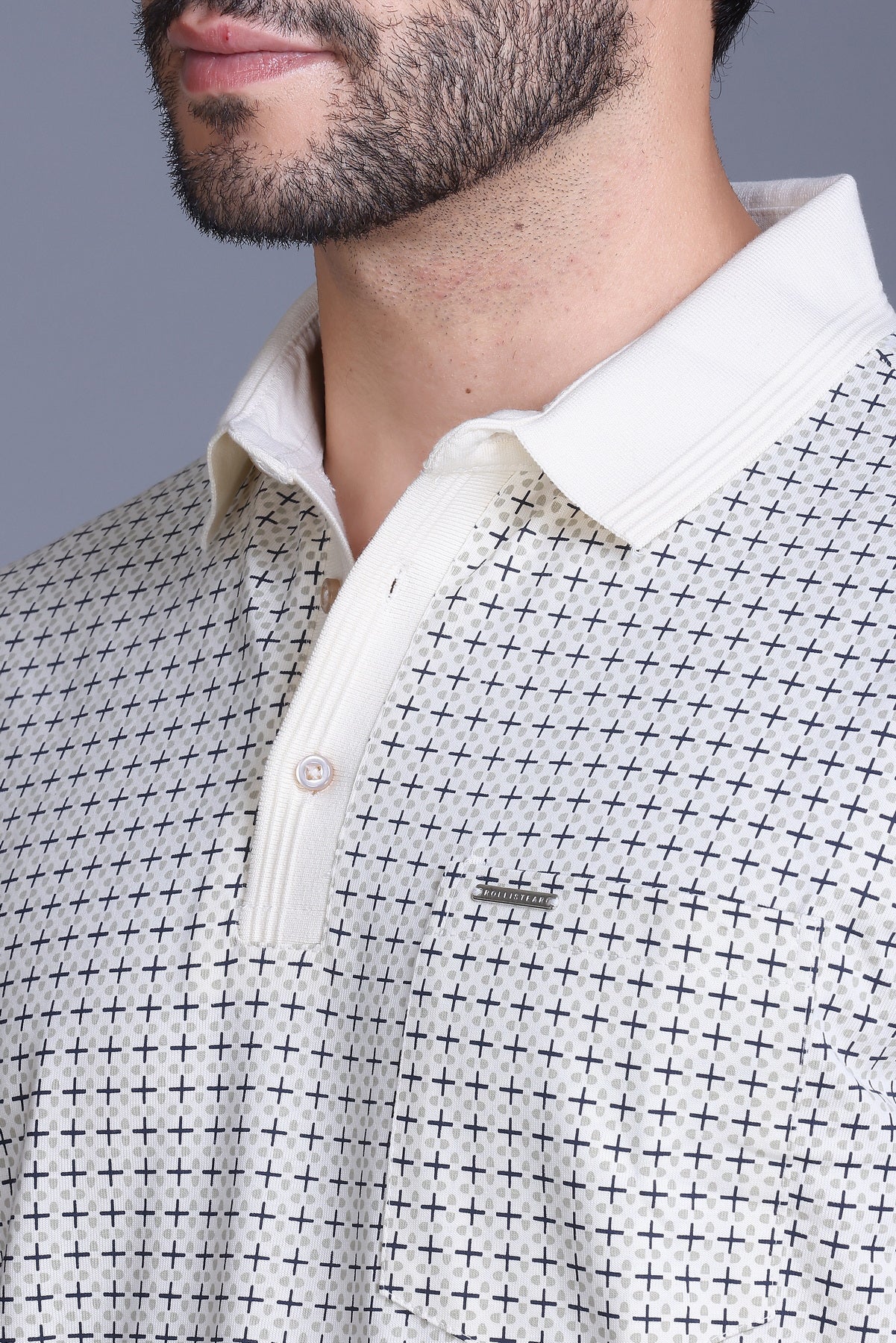 Men's Cream Collar T-Shirt