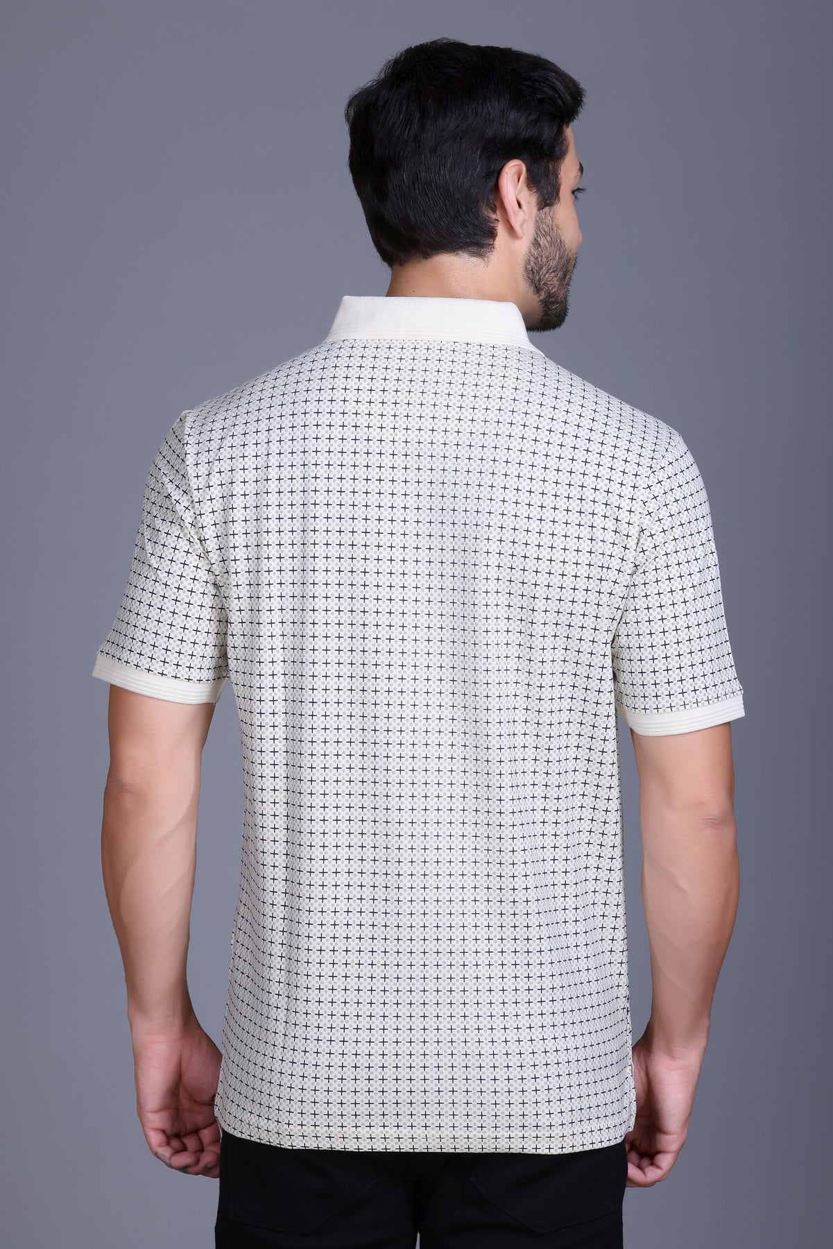 Men's Cream Collar T-Shirt