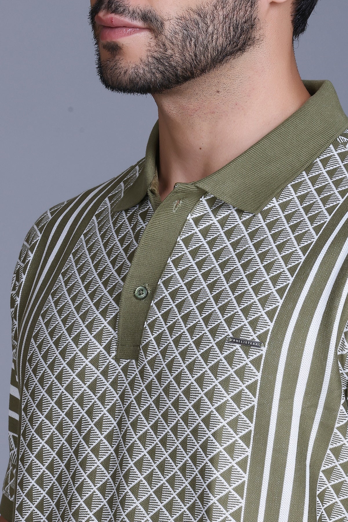 Men's Olive Collar T-Shirt