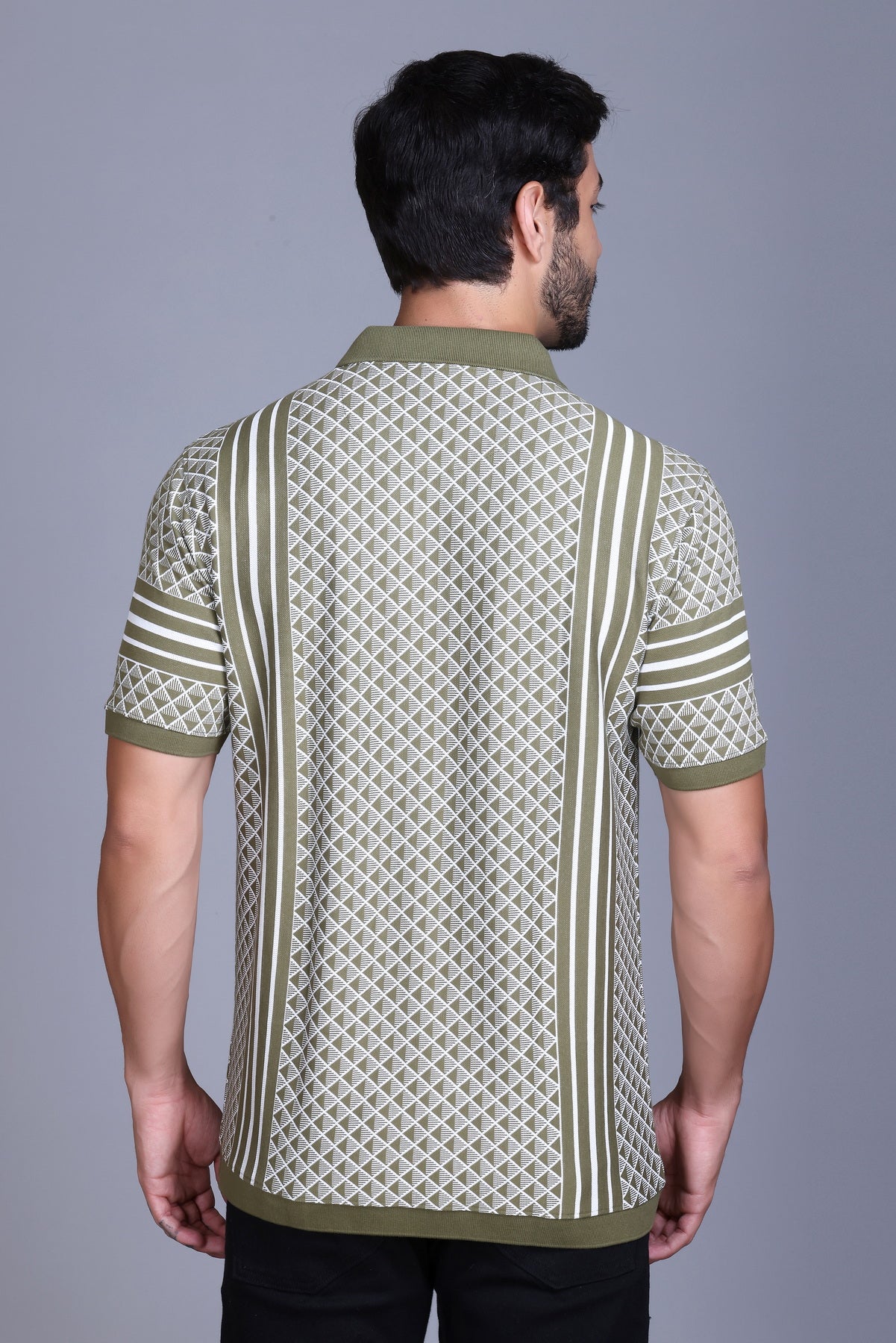 Men's Olive Collar T-Shirt
