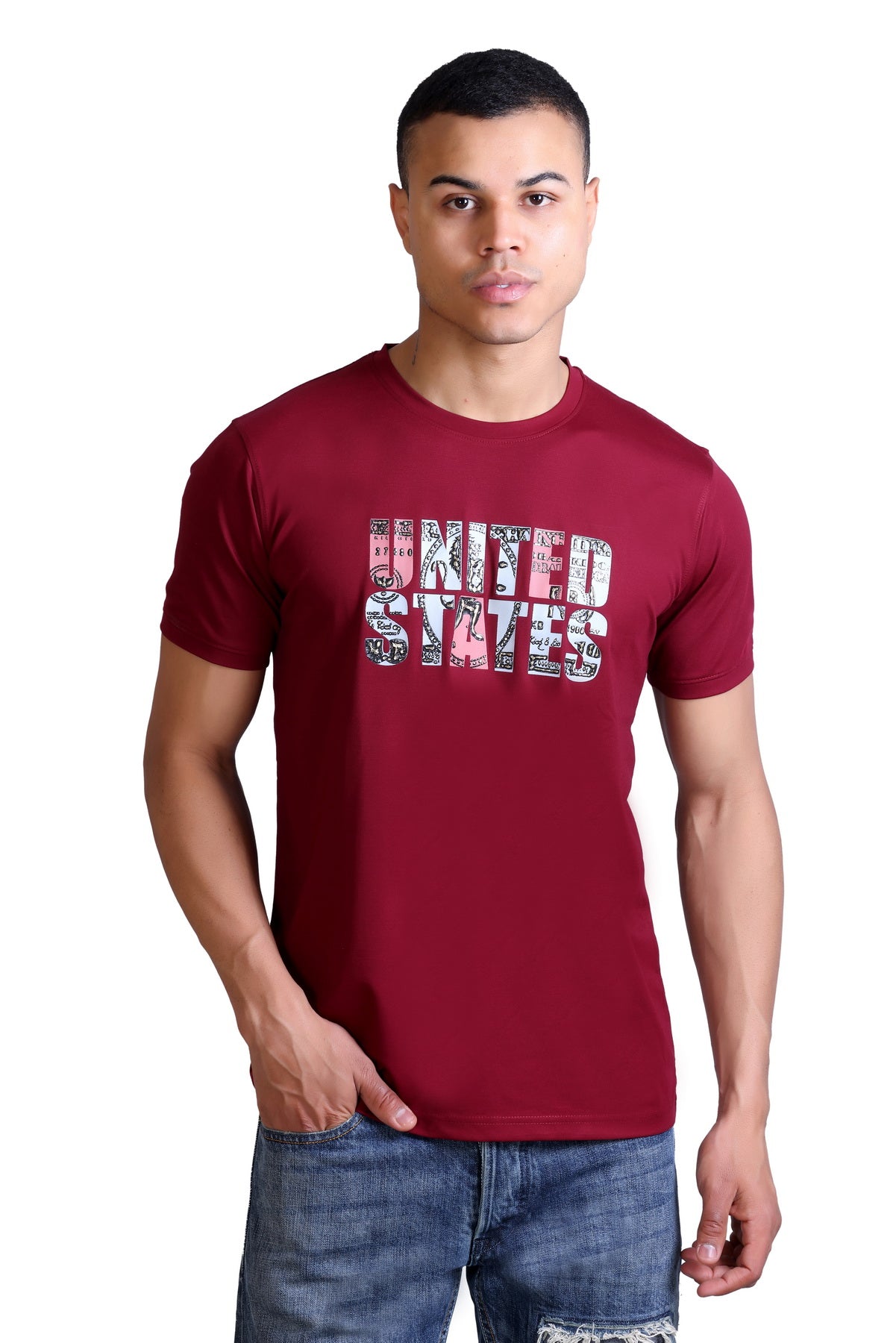 Men's Printed Round Neck T-Shirt