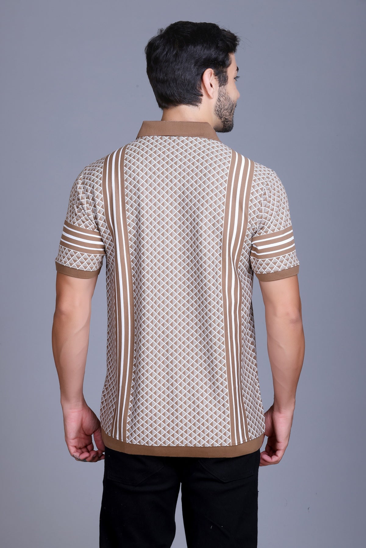 Men's Khaki Collar T-Shirt
