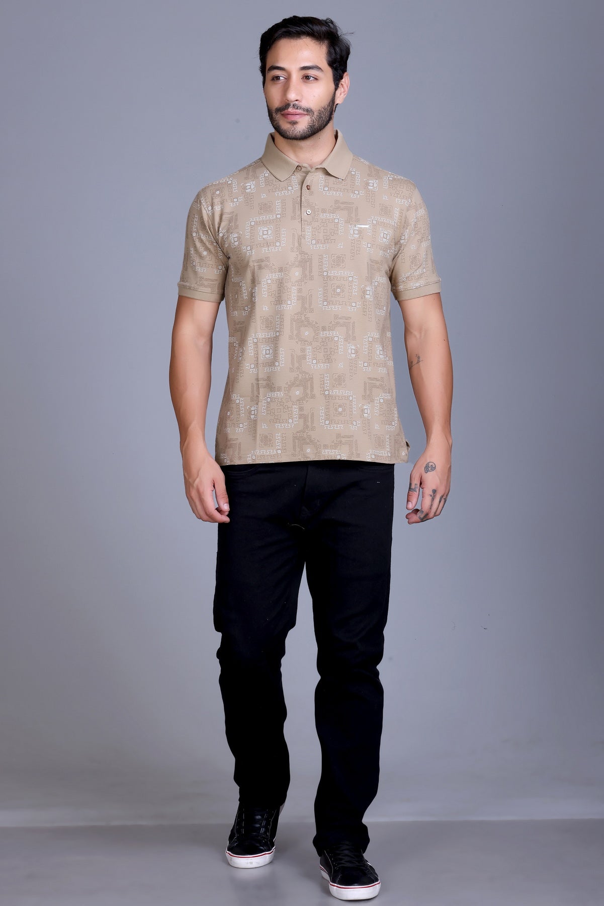 Men's Camel Collar T-Shirt