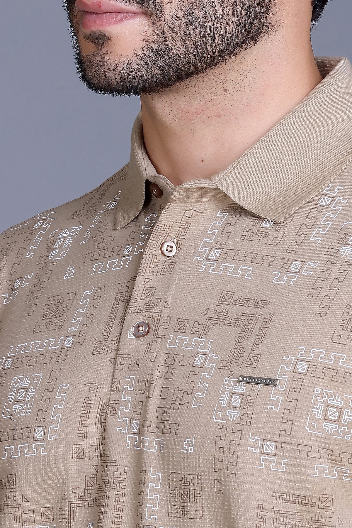 Men's Camel Collar T-Shirt