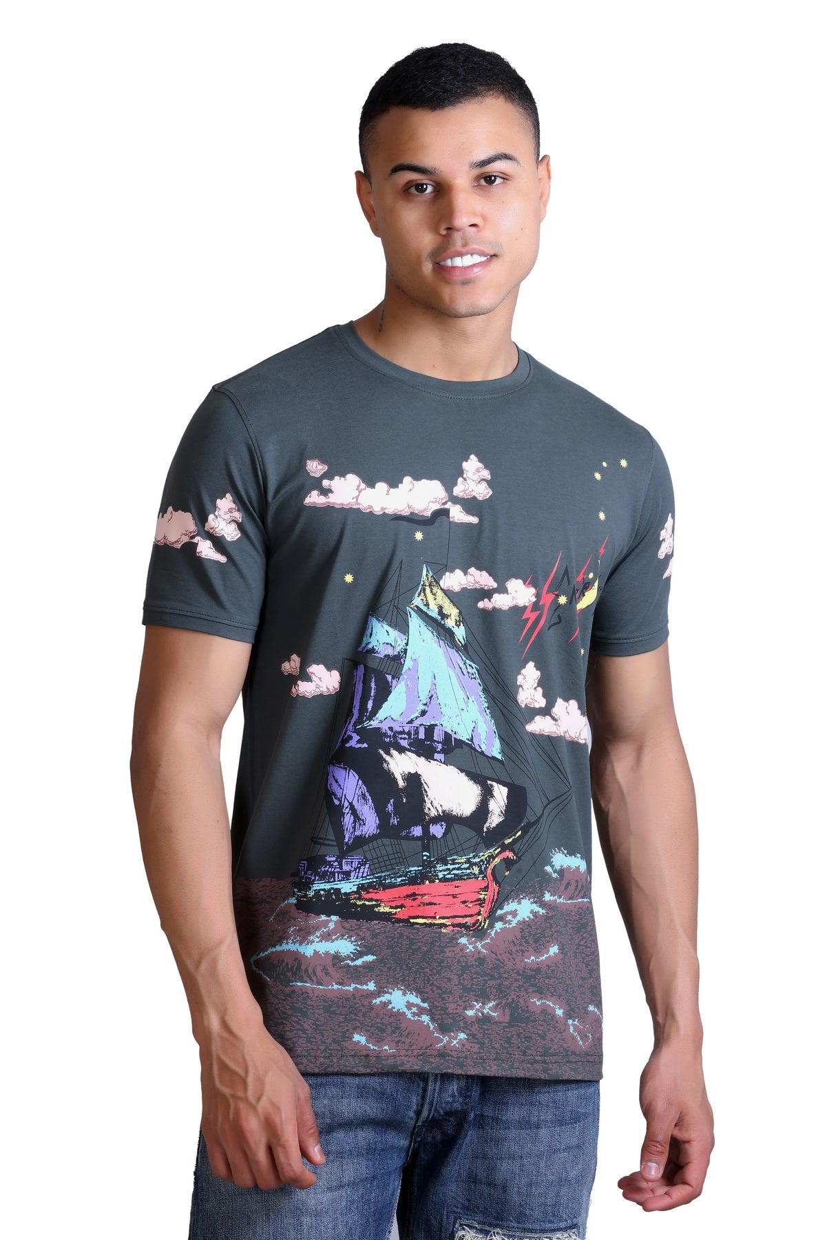 Men's Printed Round Neck T-Shirt