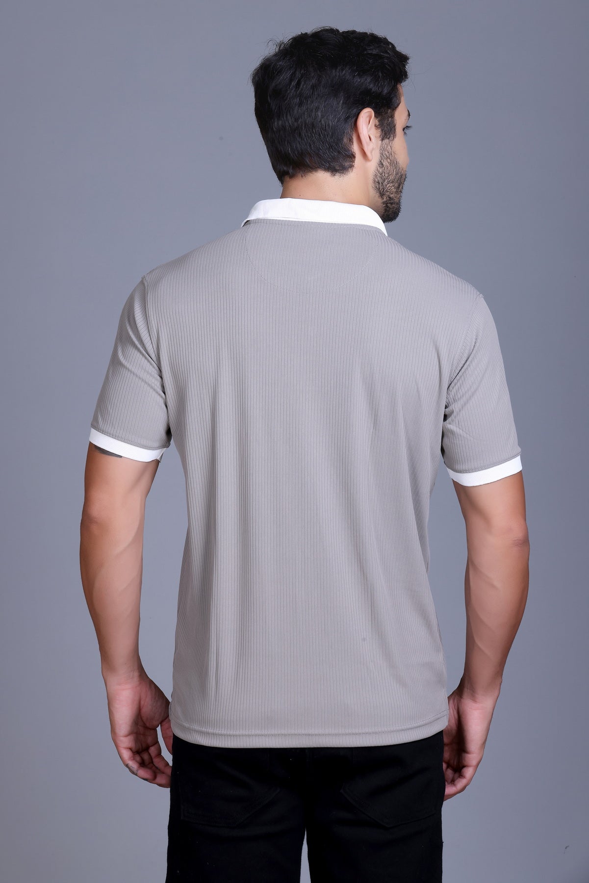 Men's Grey Collar T-Shirt