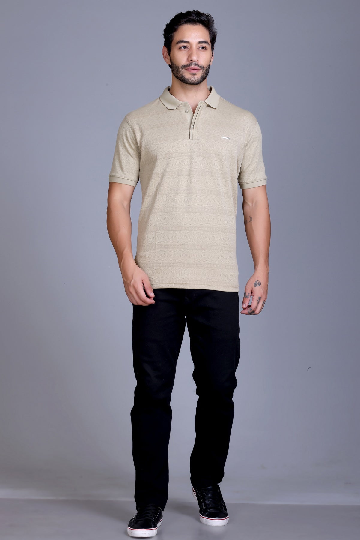 Men's Camel Collar T-Shirt