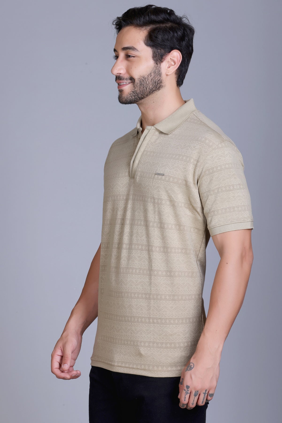 Men's Camel Collar T-Shirt