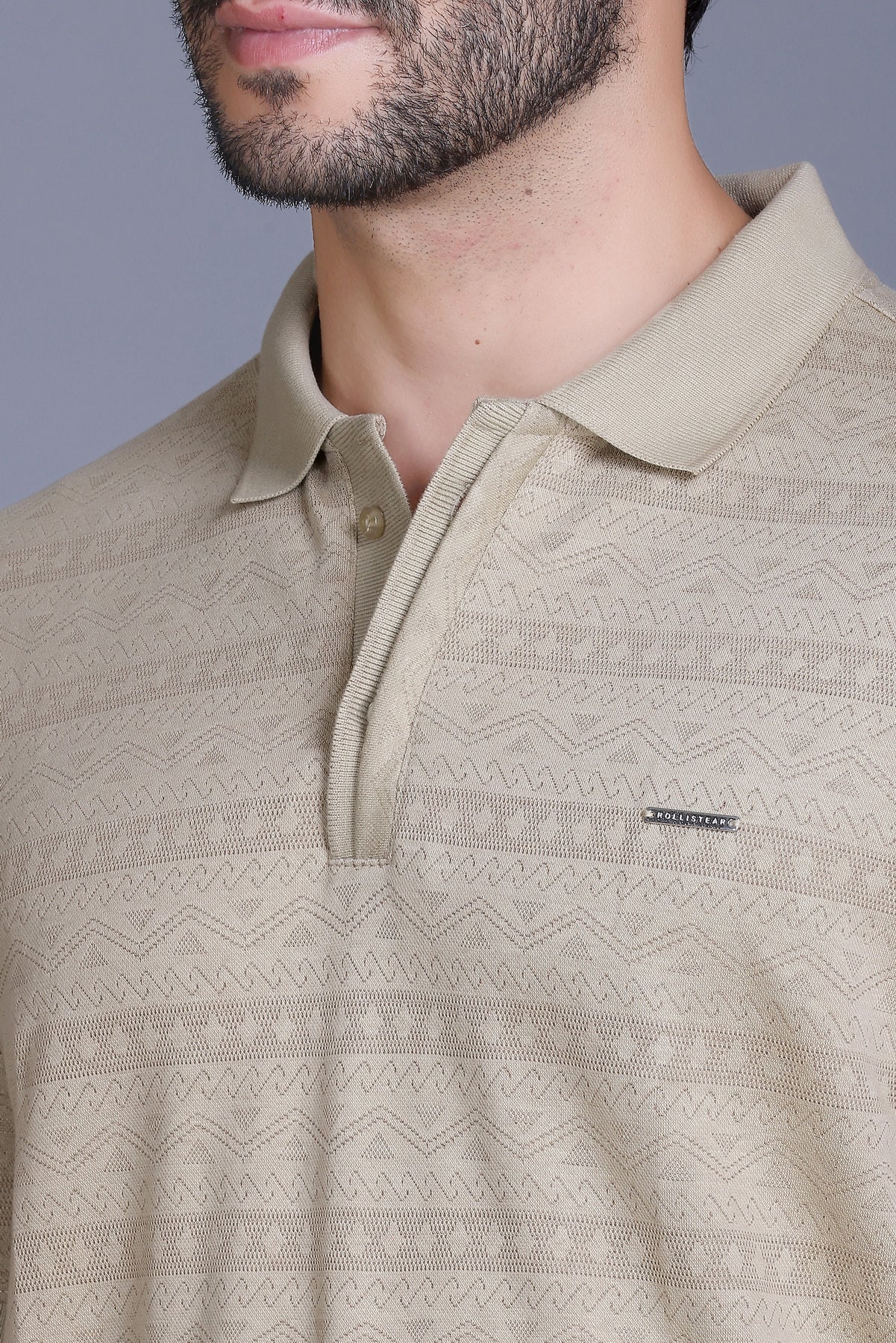 Men's Camel Collar T-Shirt