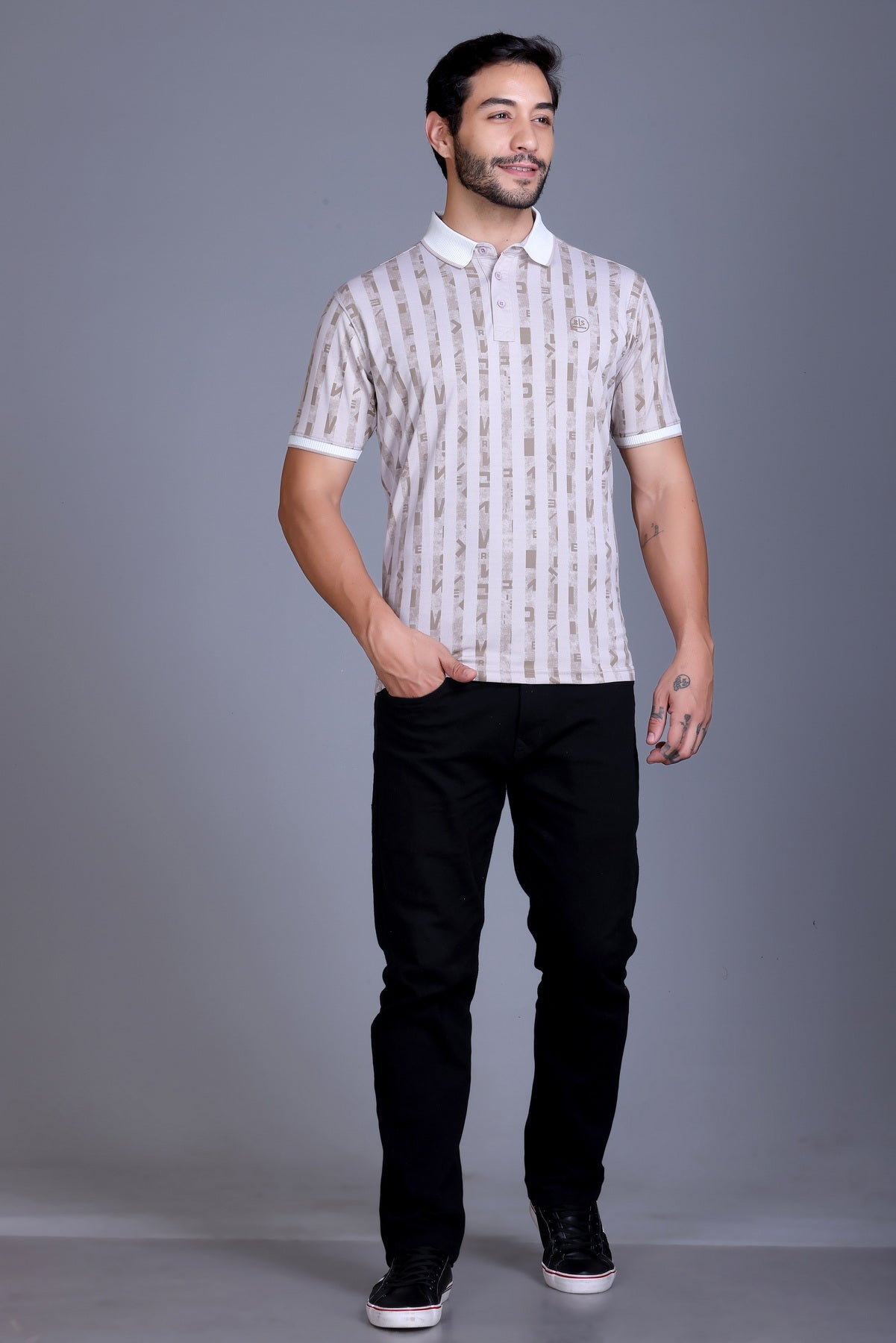 Men's Camel Collar T-Shirt