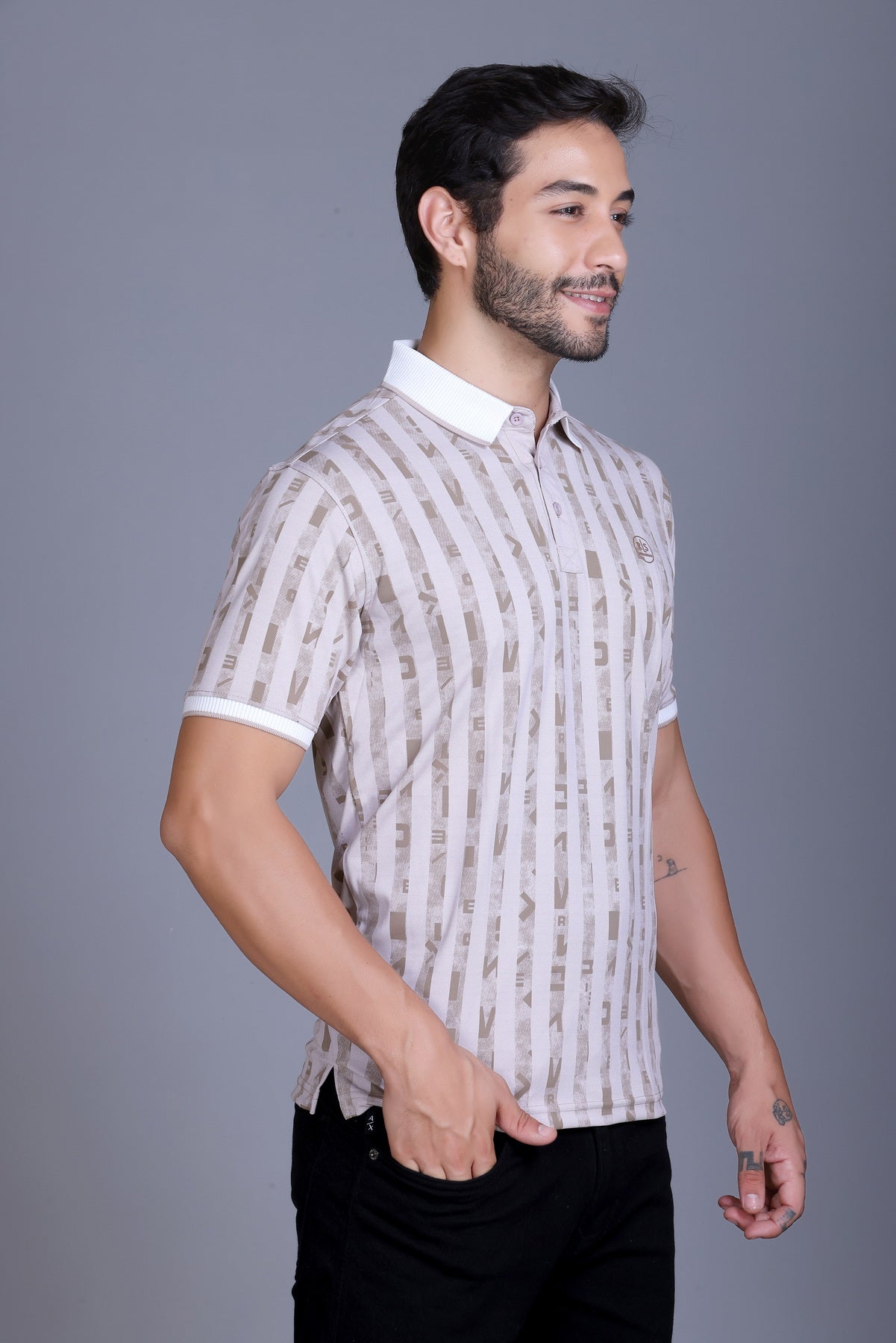 Men's Camel Collar T-Shirt
