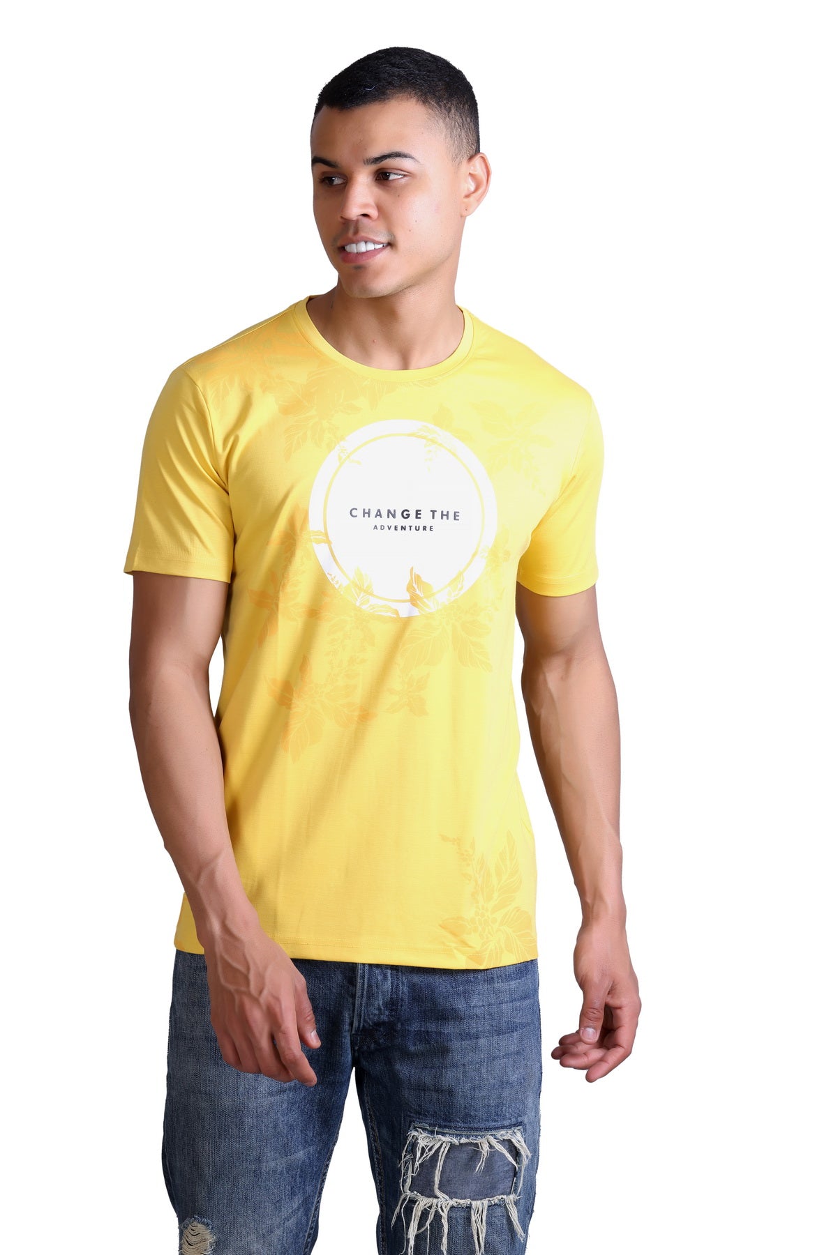 Men's Printed Round Neck T-Shirt