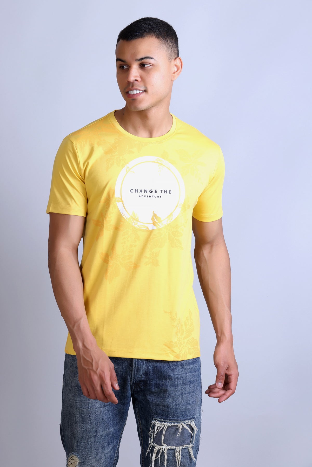 Men's Printed Round Neck T-Shirt