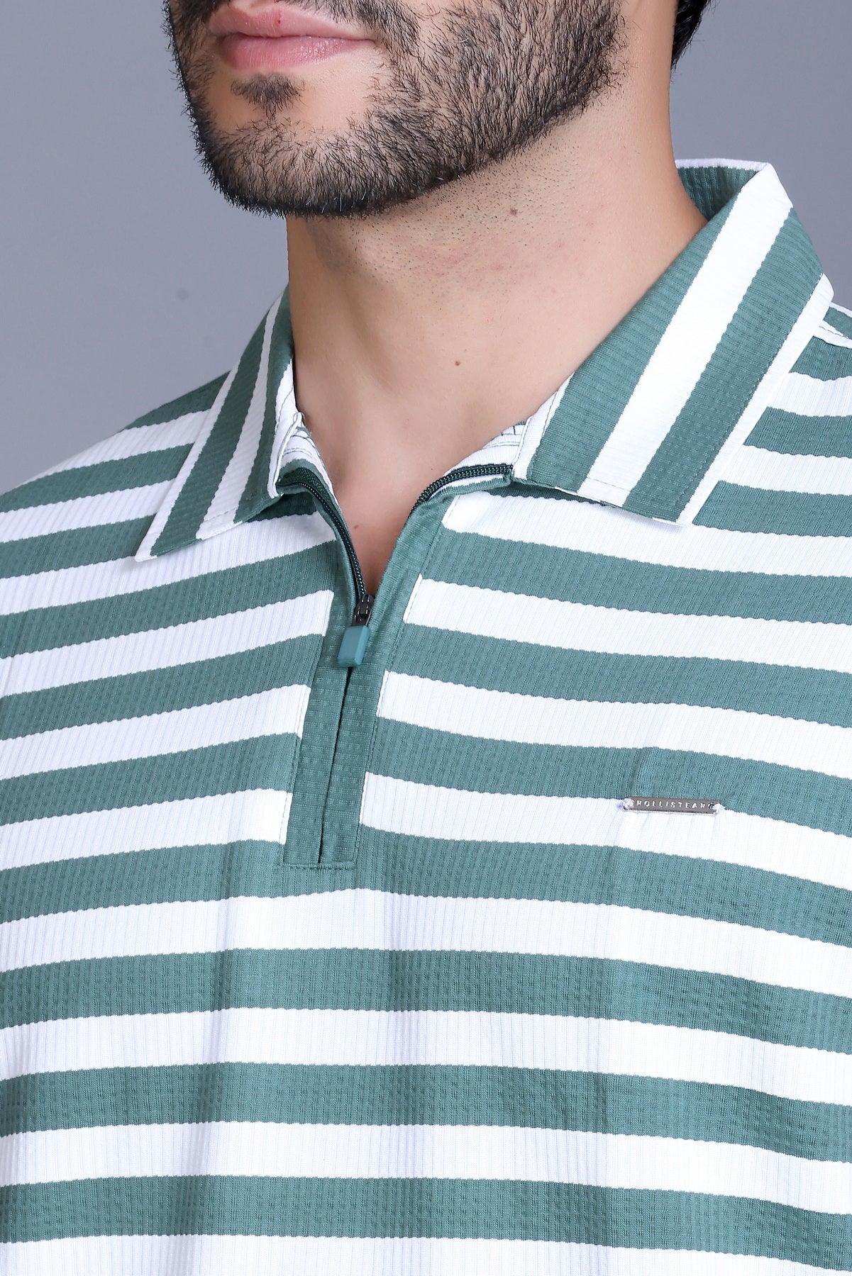 Men's Green Collar T-Shirt