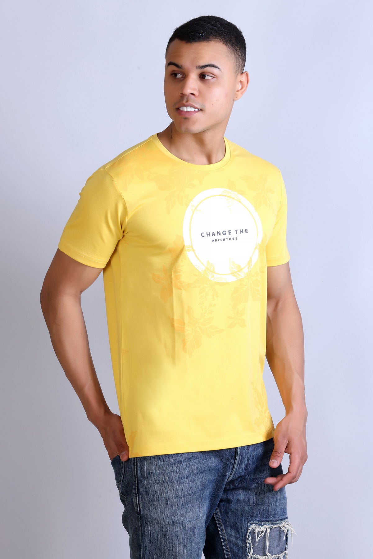 Men's Printed Round Neck T-Shirt