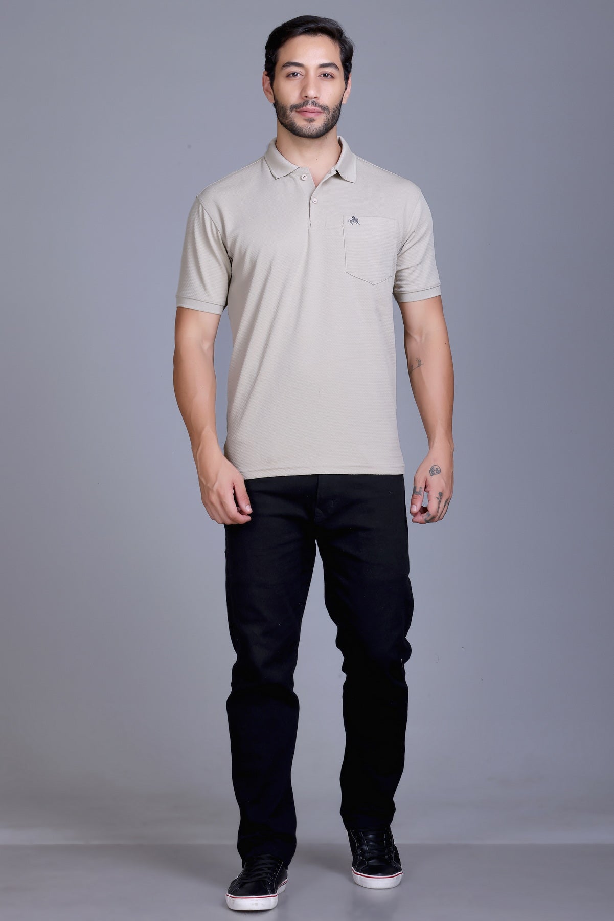 Men's Camel Collar T-Shirt