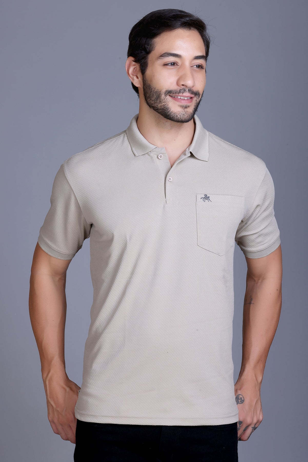 Men's Camel Collar T-Shirt