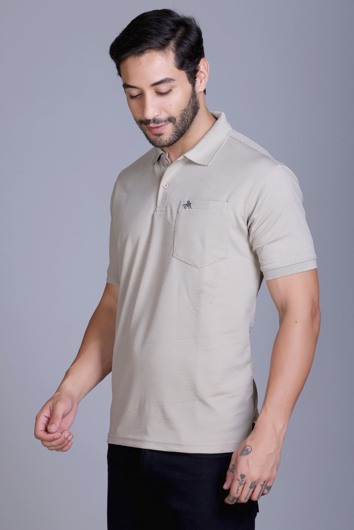 Men's Camel Collar T-Shirt