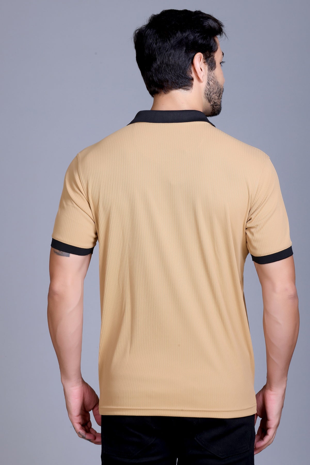 Men's Khaki Collar T-Shirt