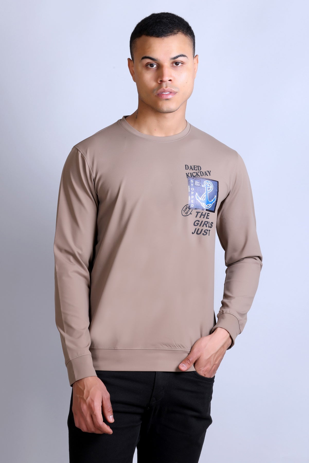 Men's Printed Round Neck Sweatshirt