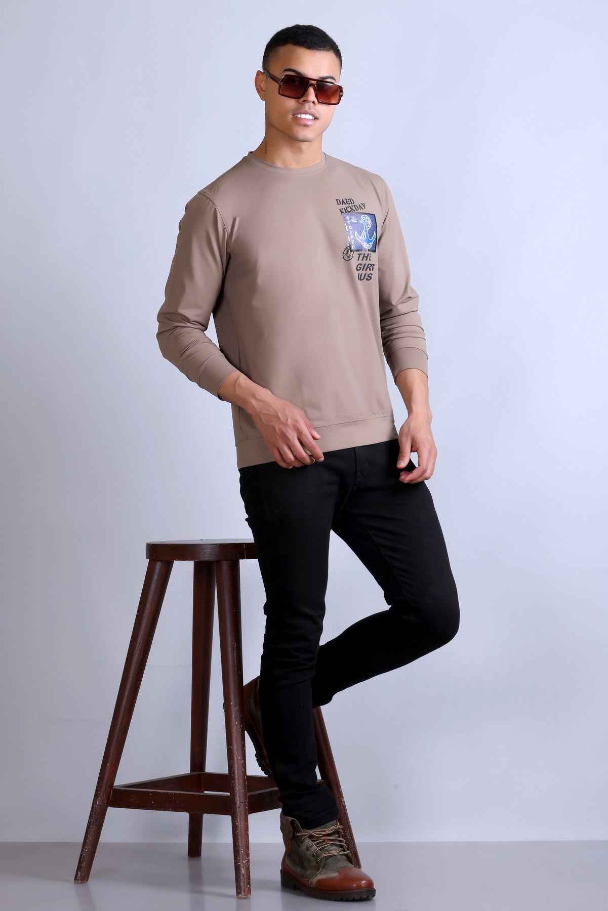Men's Printed Round Neck Sweatshirt
