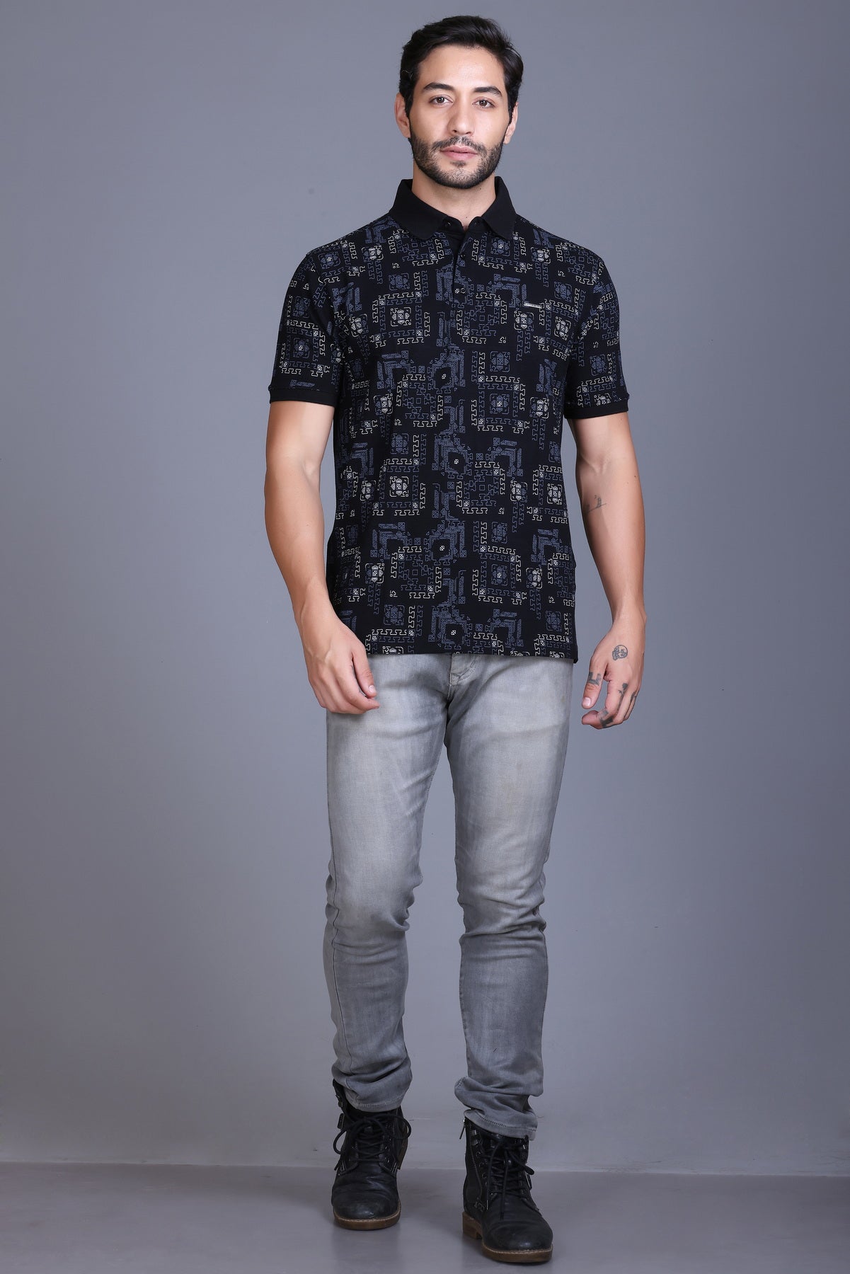 Men's Black Collar T-Shirt