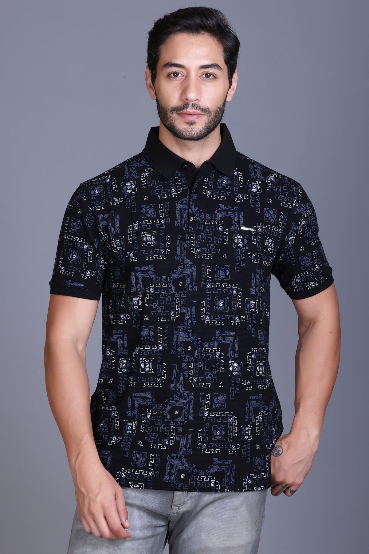 Men's Black Collar T-Shirt