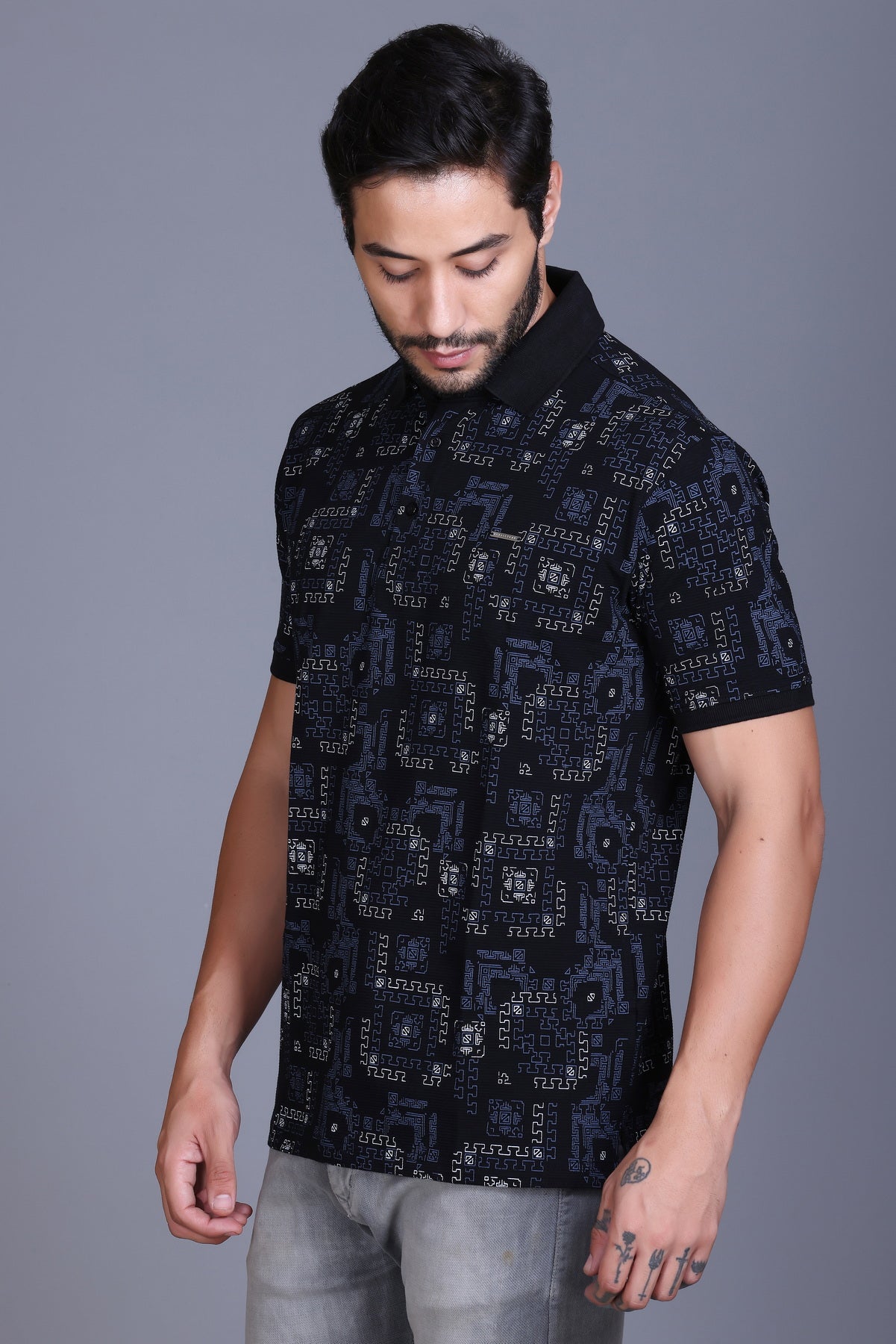 Men's Black Collar T-Shirt