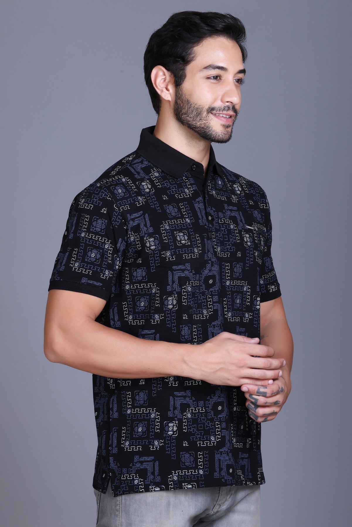 Men's Black Collar T-Shirt