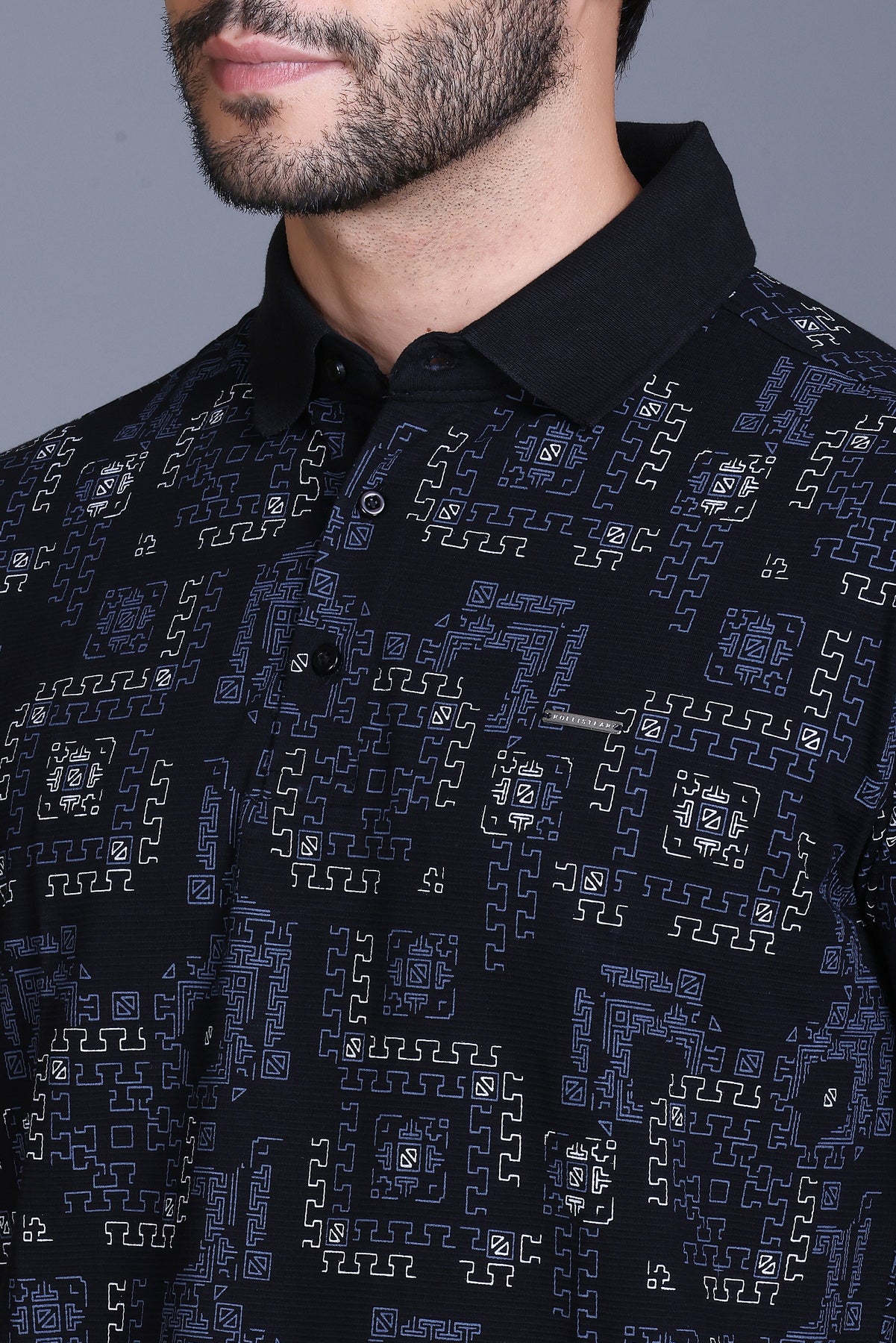 Men's Black Collar T-Shirt