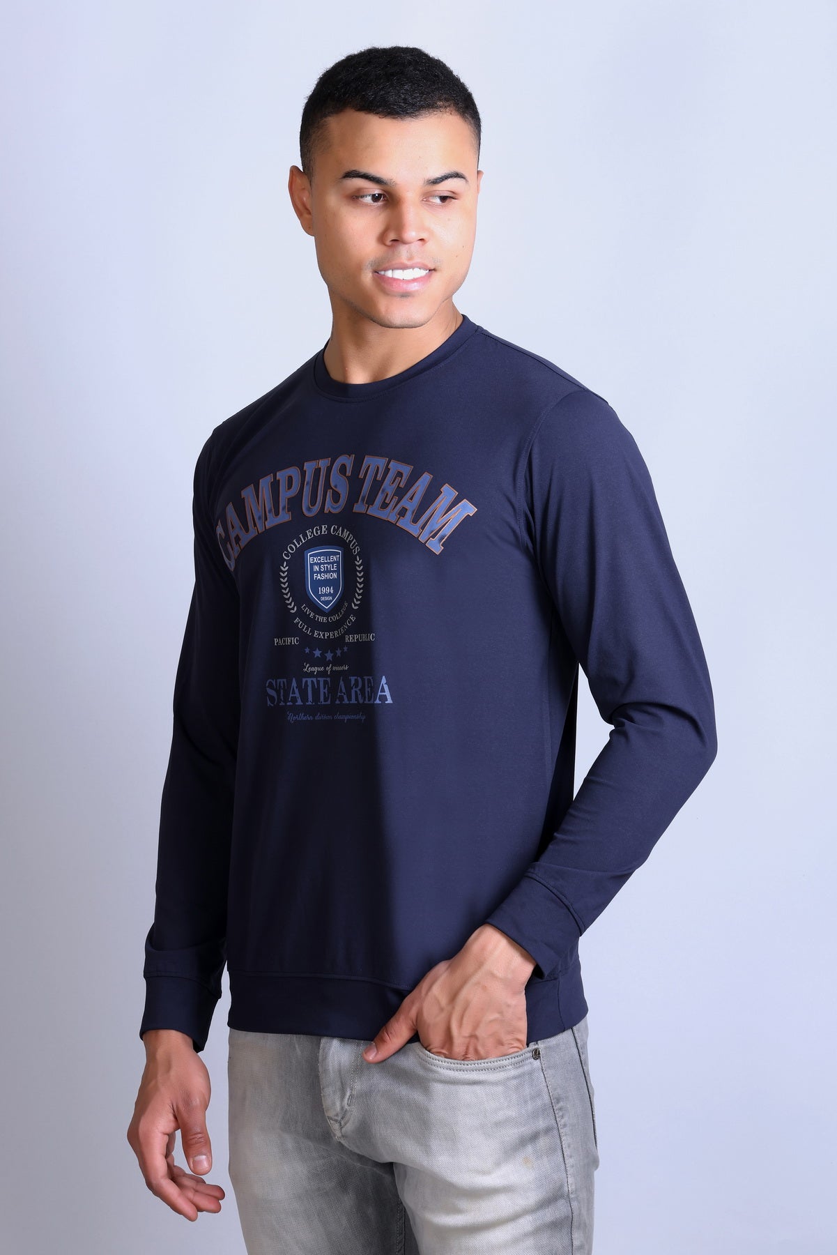 Men's Printed Round Neck Sweatshirt