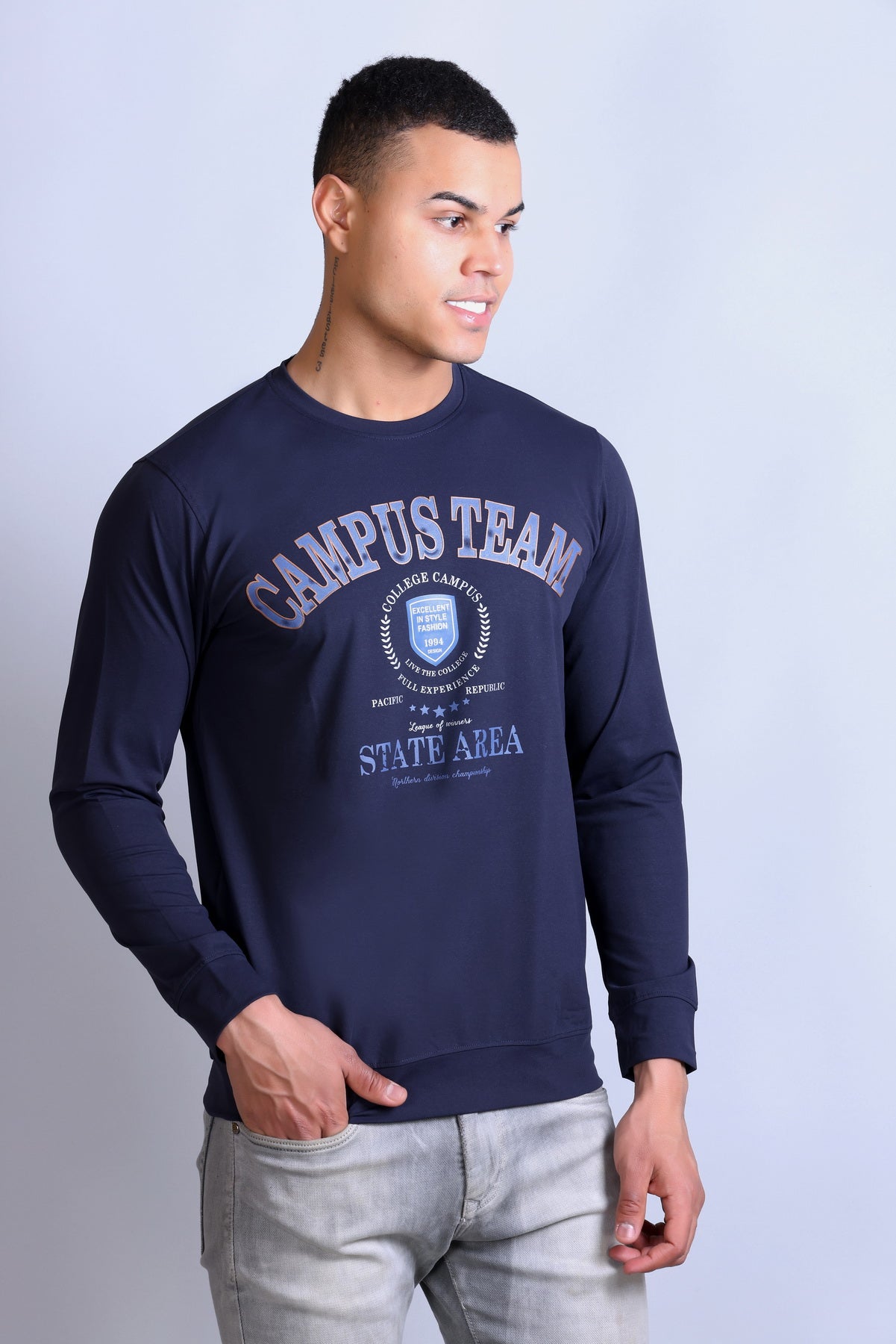 Men's Printed Round Neck Sweatshirt