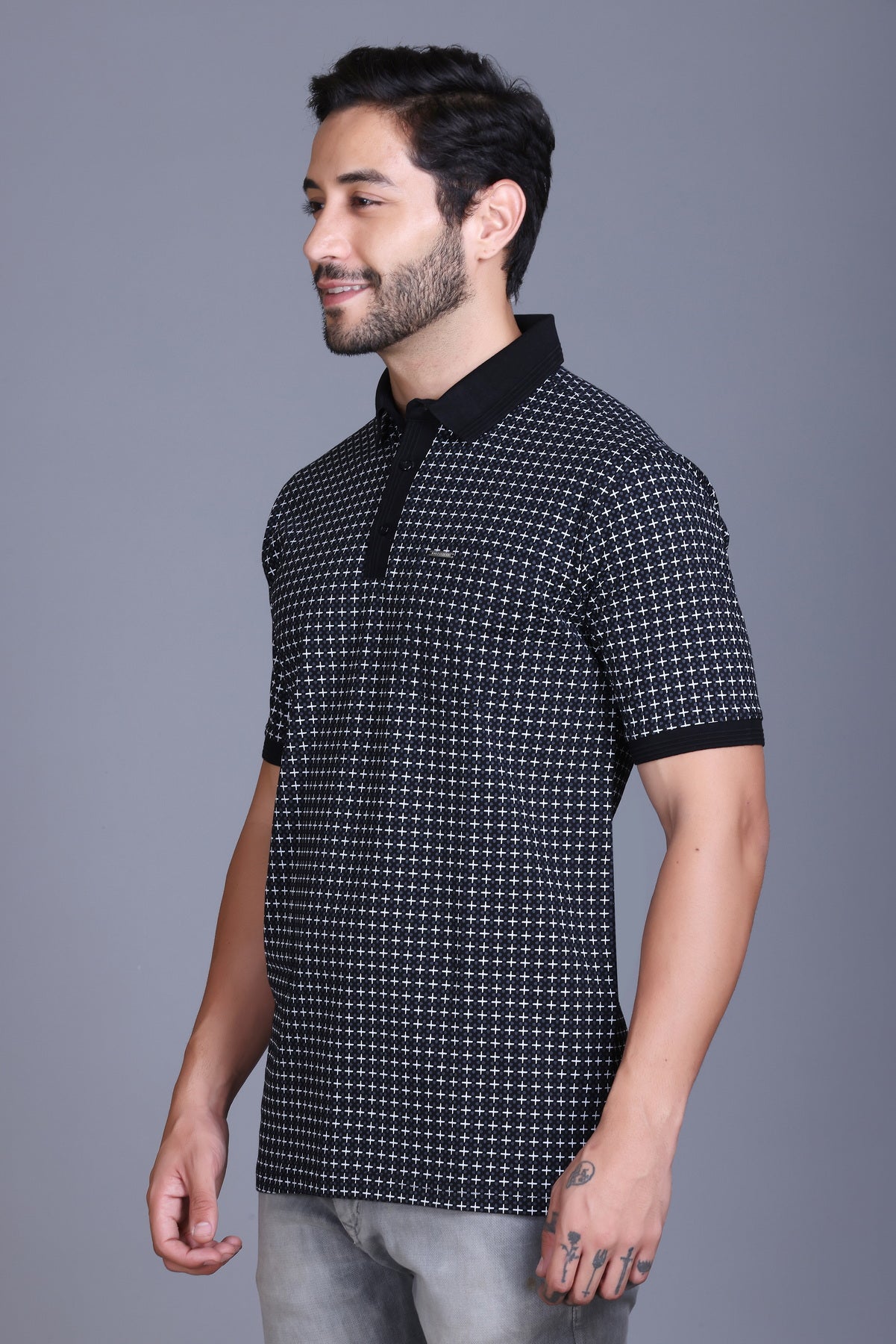 Men's Black Collar T-Shirt