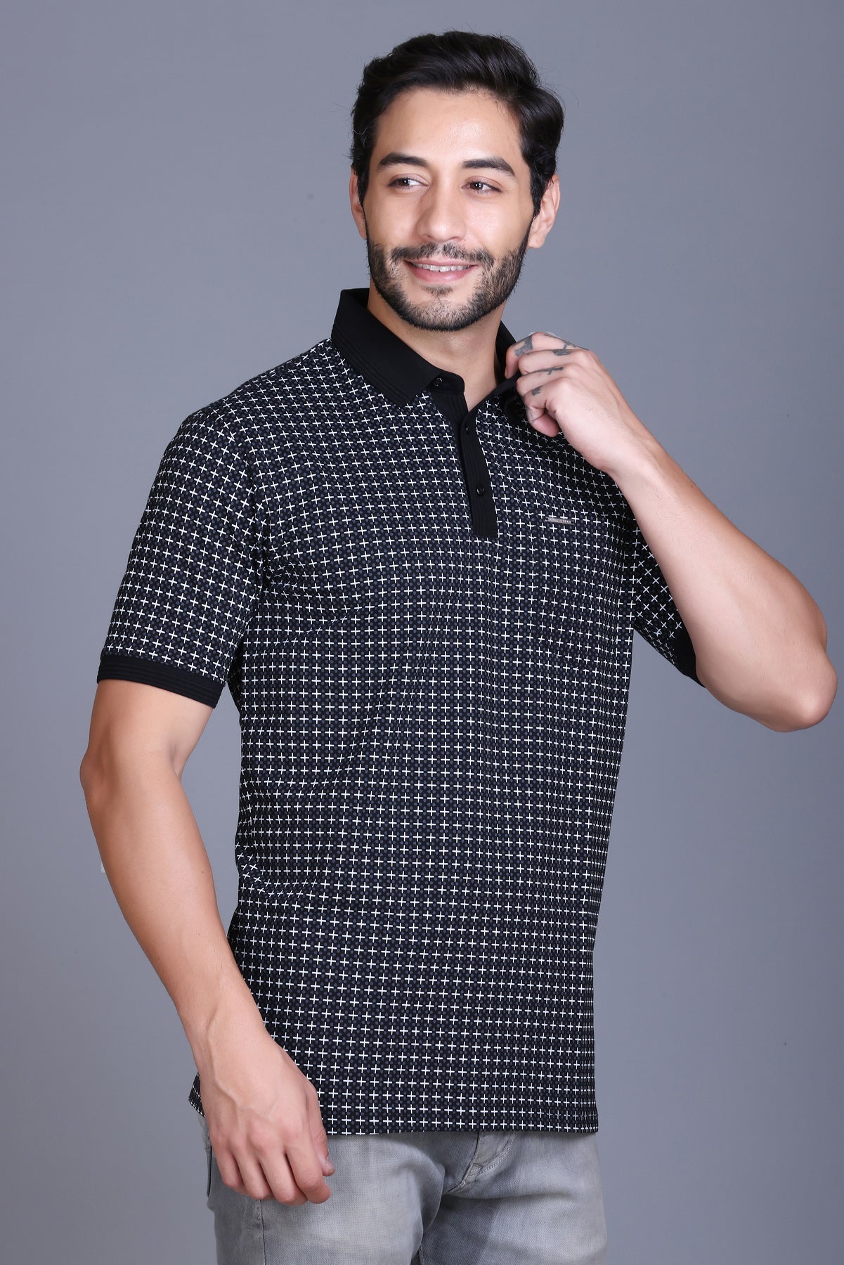 Men's Black Collar T-Shirt