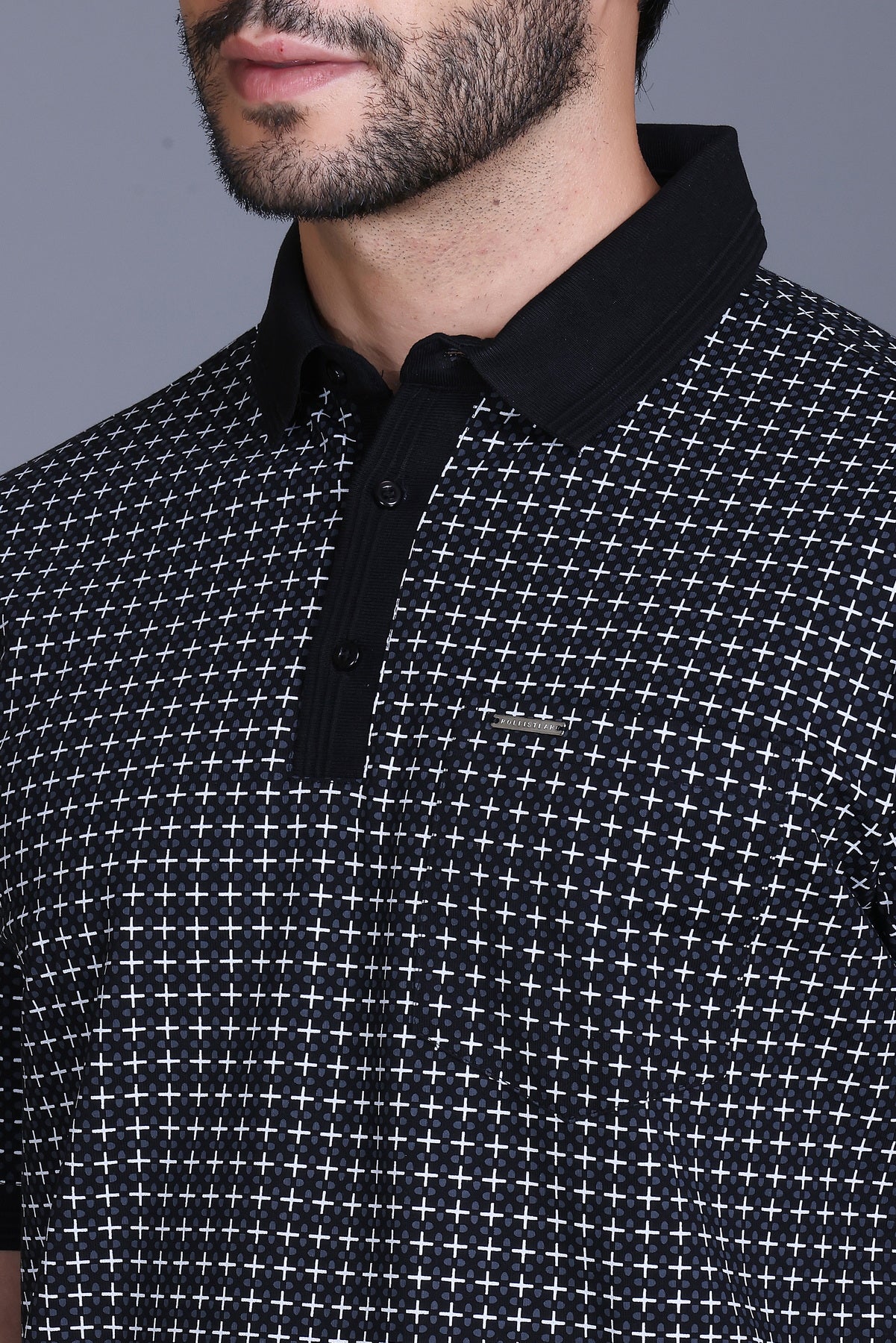 Men's Black Collar T-Shirt