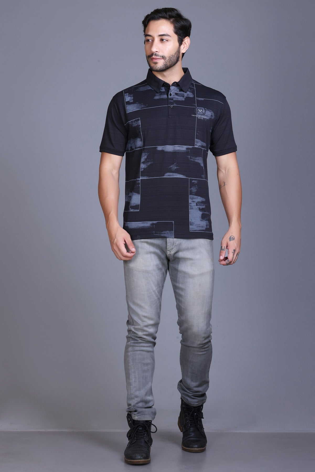 Men's Black Collar T-Shirt