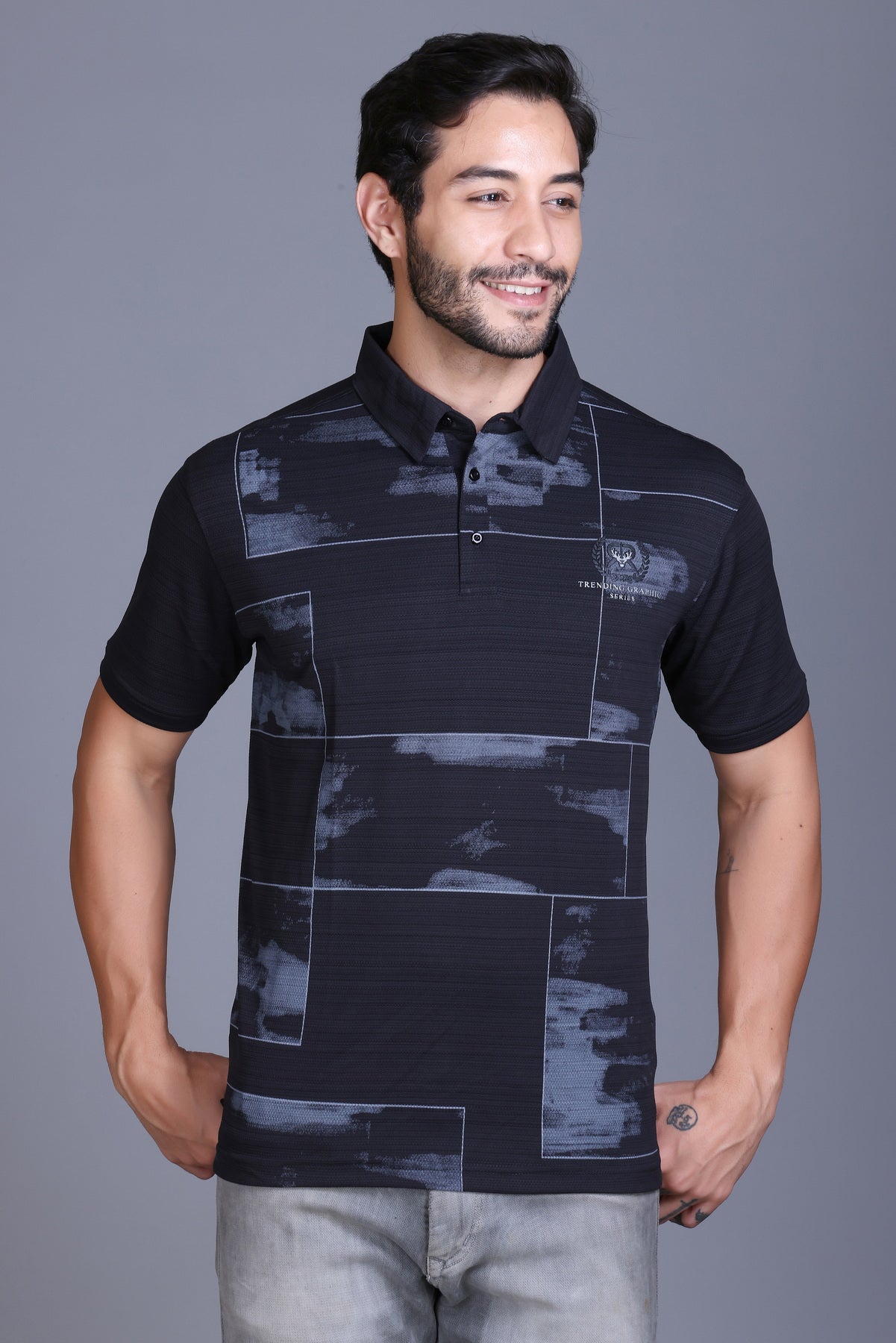 Men's Black Collar T-Shirt
