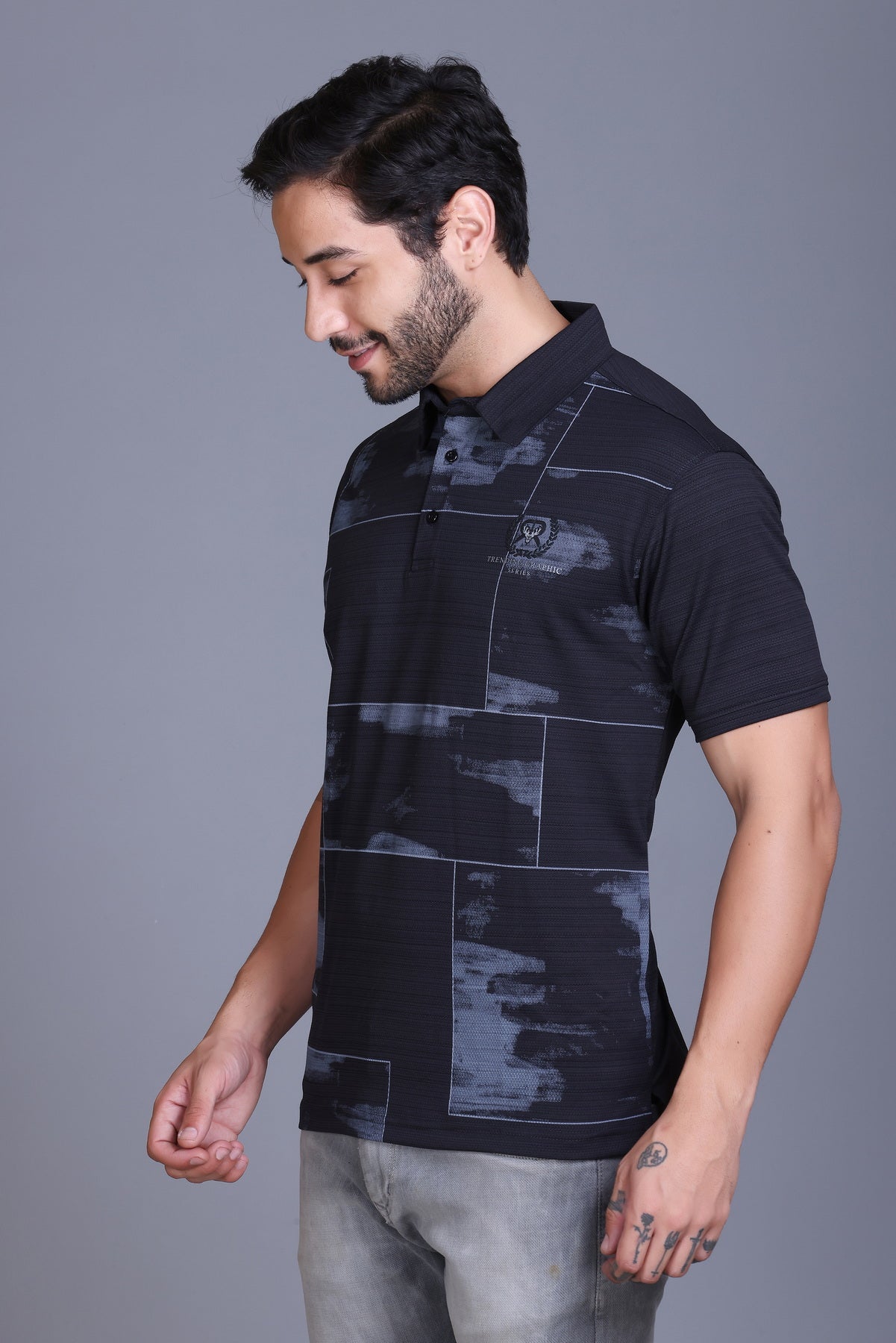 Men's Black Collar T-Shirt