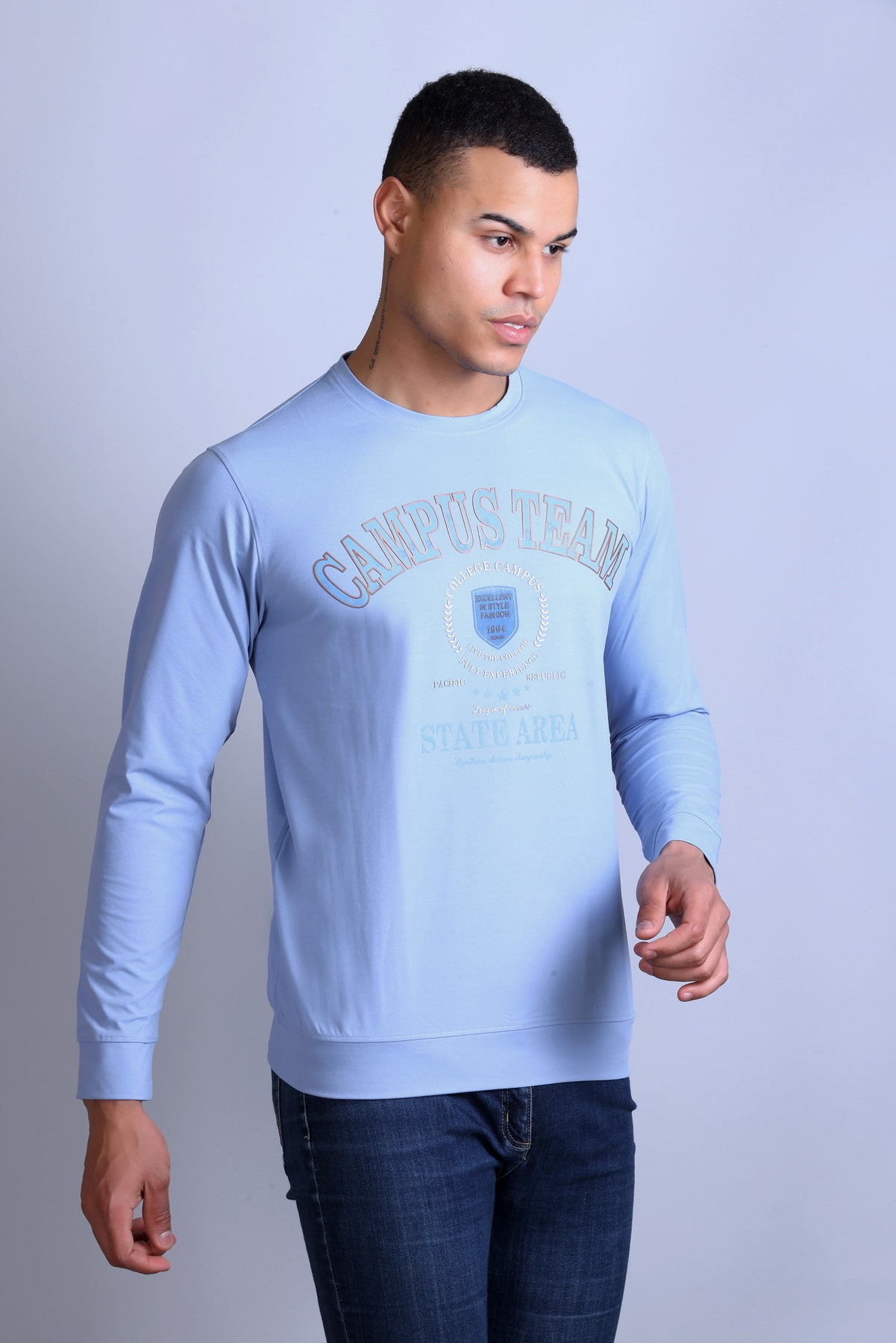 Men's Printed Round Neck Sweatshirt