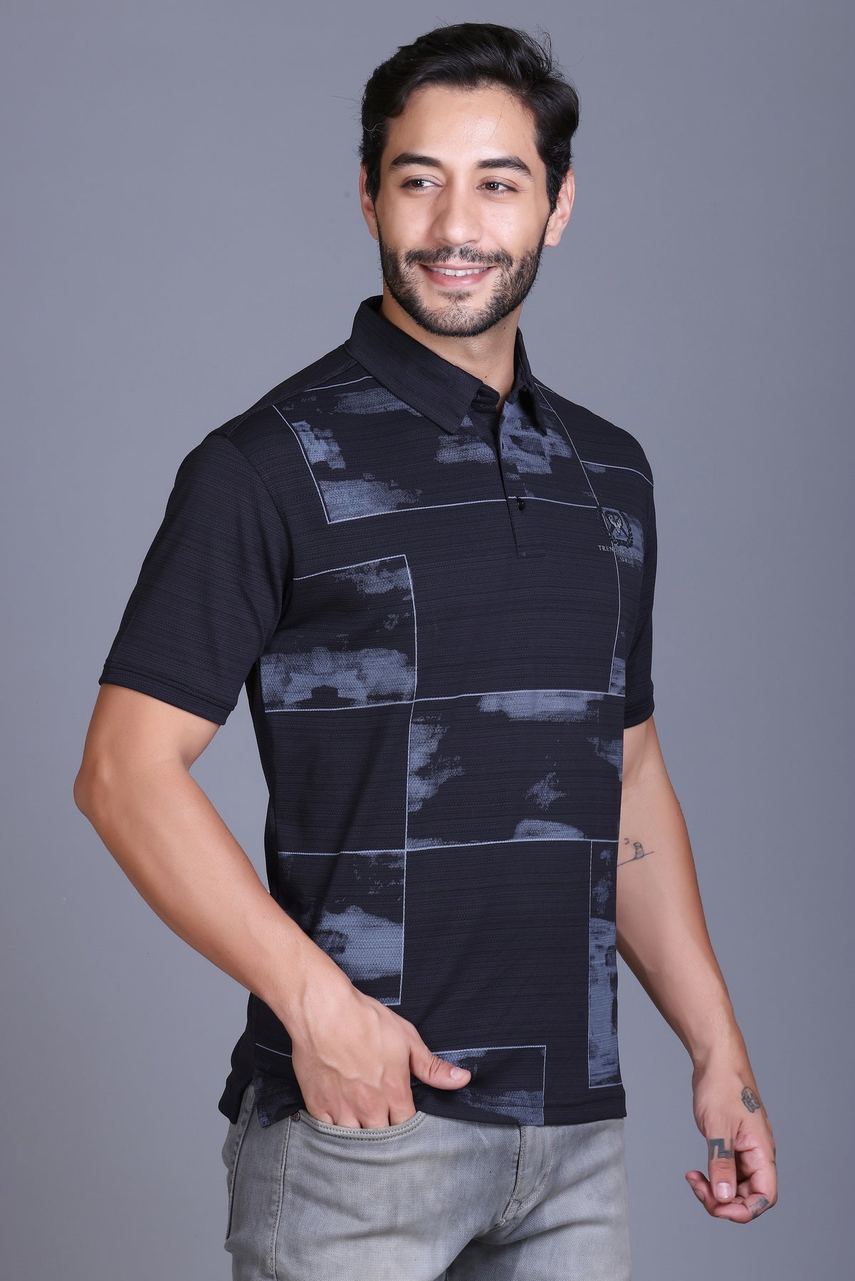 Men's Black Collar T-Shirt