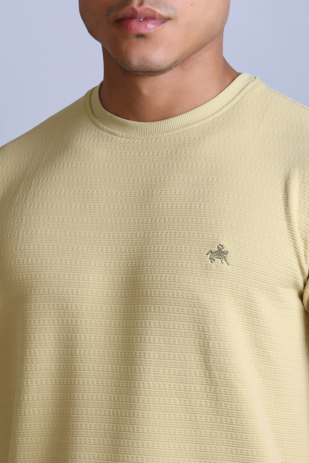 Men Solid Beige Cotton Regular Fit Coord Set