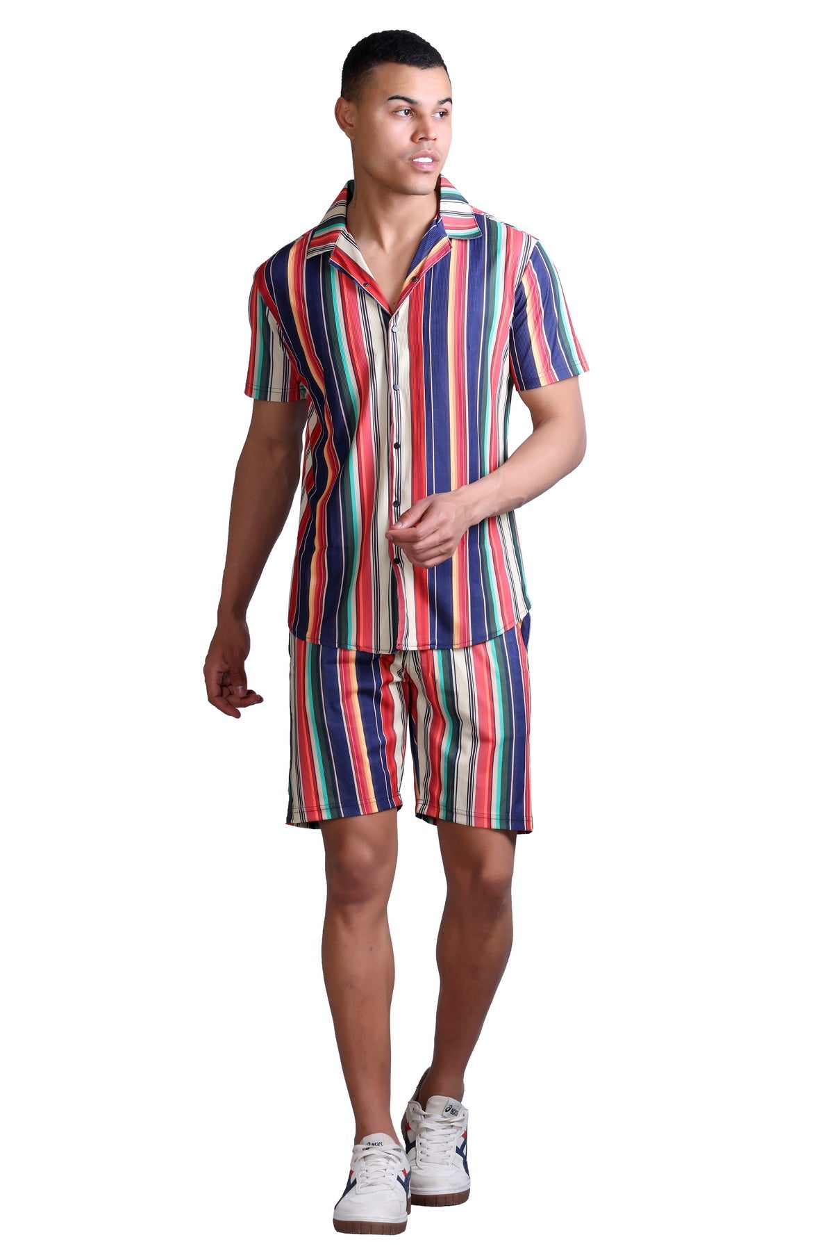 Men Striped Cotton Regular Fit Coord Set