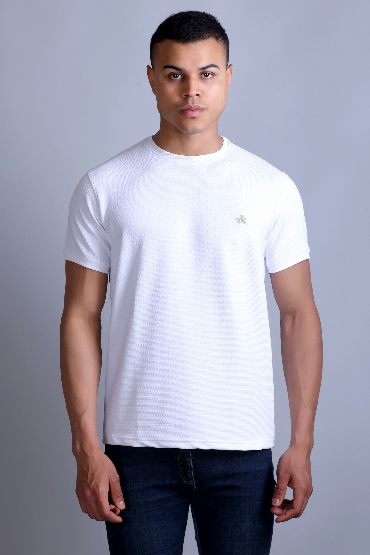 Men's White Round Neck T-shirt
