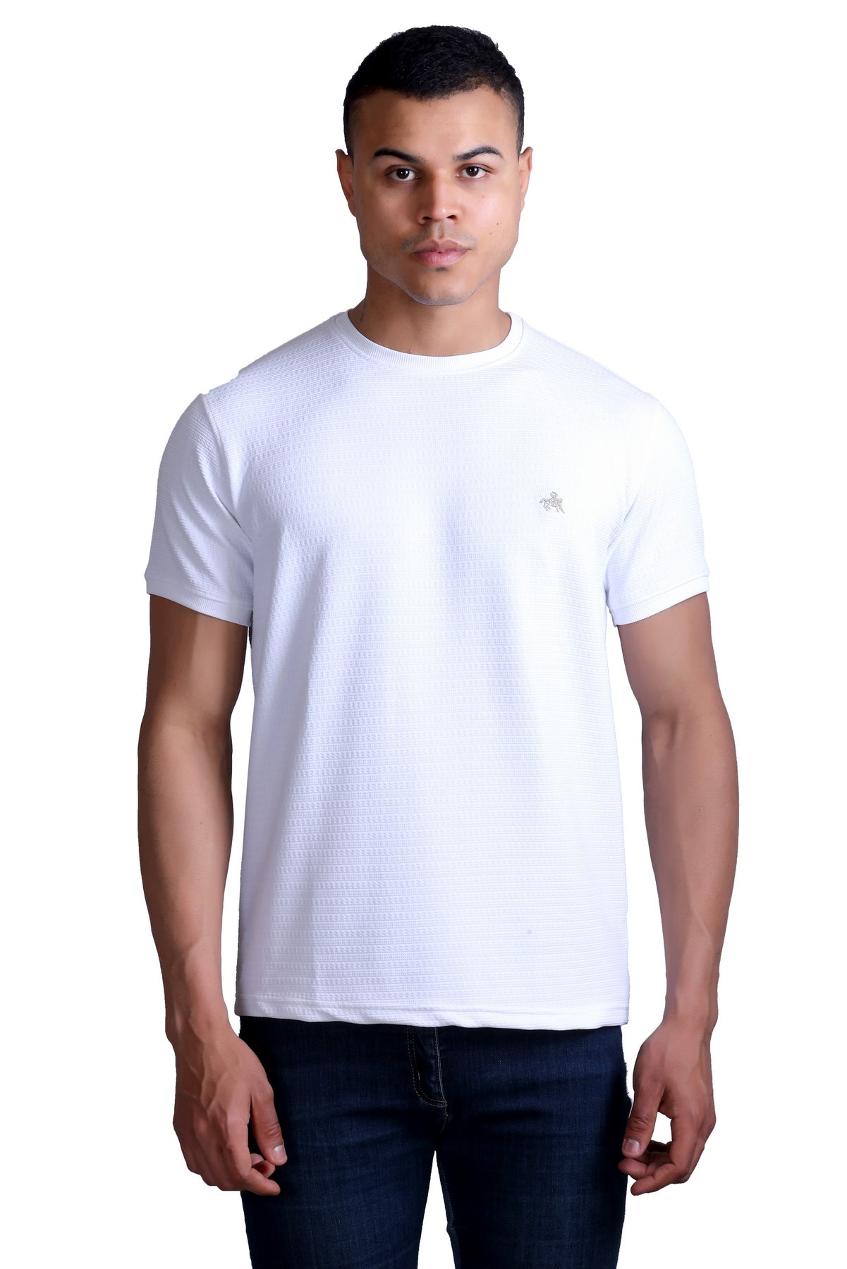 Men's White Round Neck T-shirt