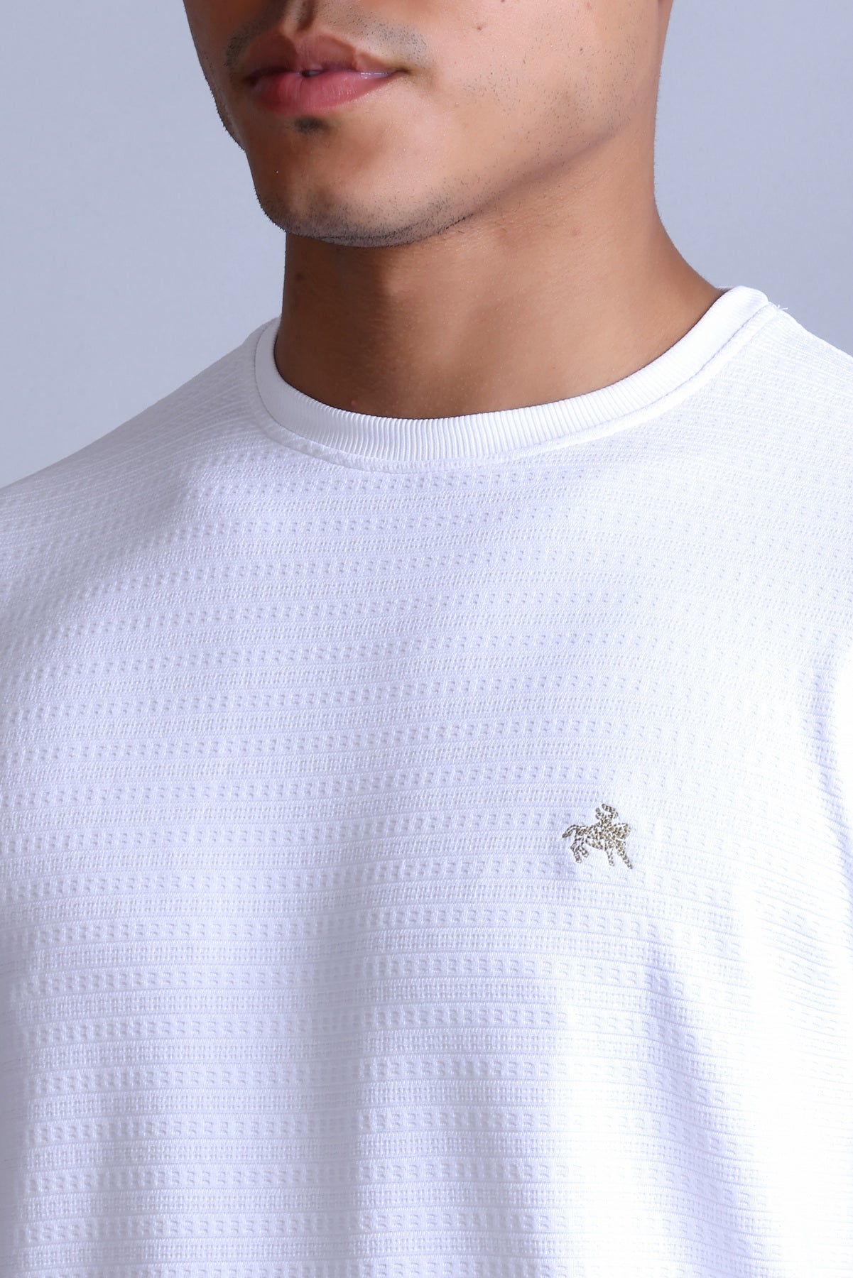 Men's White Round Neck T-shirt