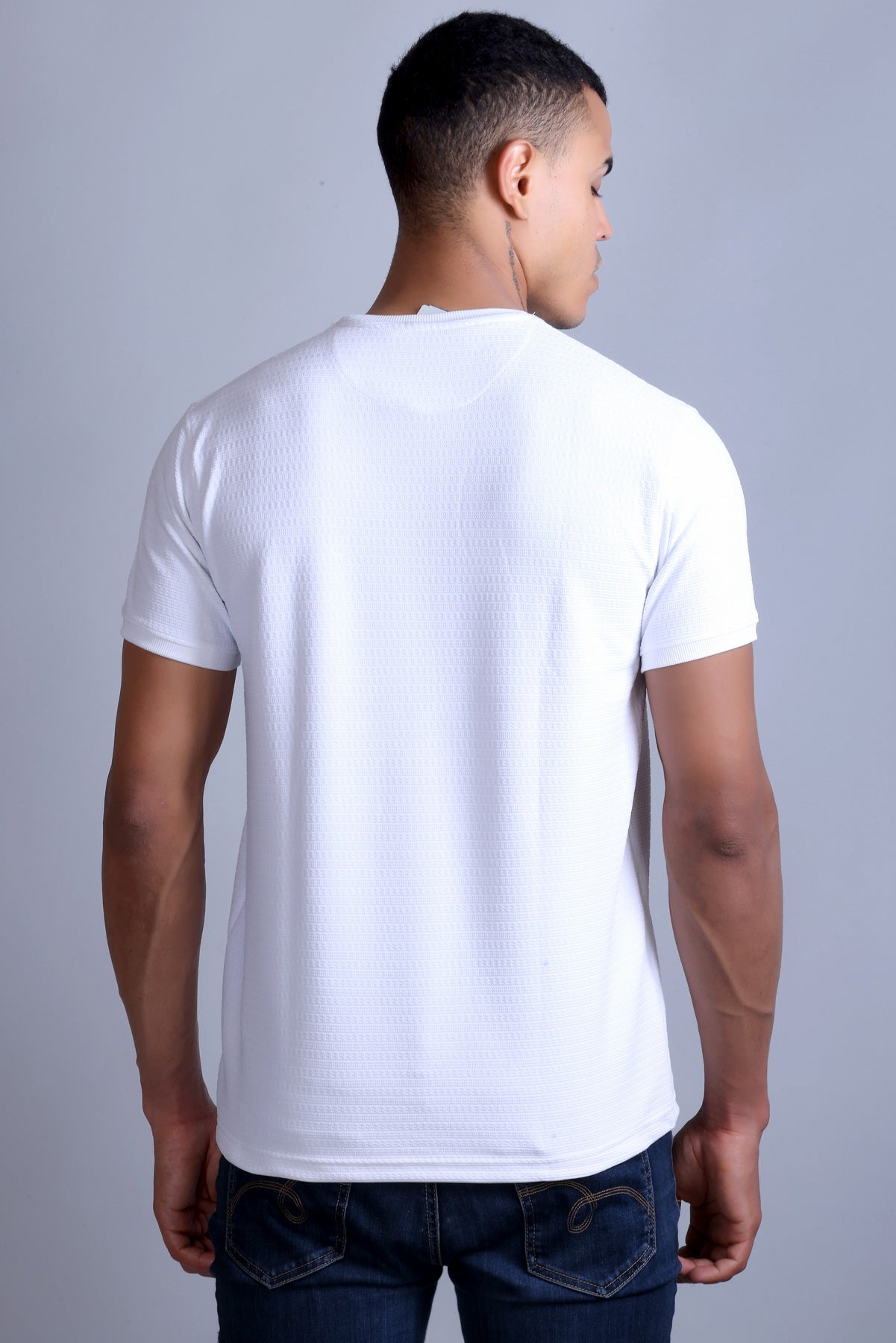 Men's White Round Neck T-shirt