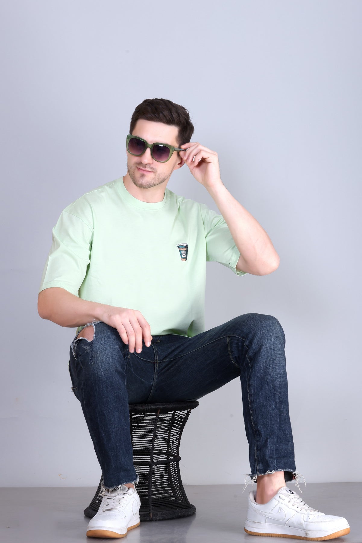 Men's Solid Oversize Round Neck T-Shirt ( Pack of 2 )