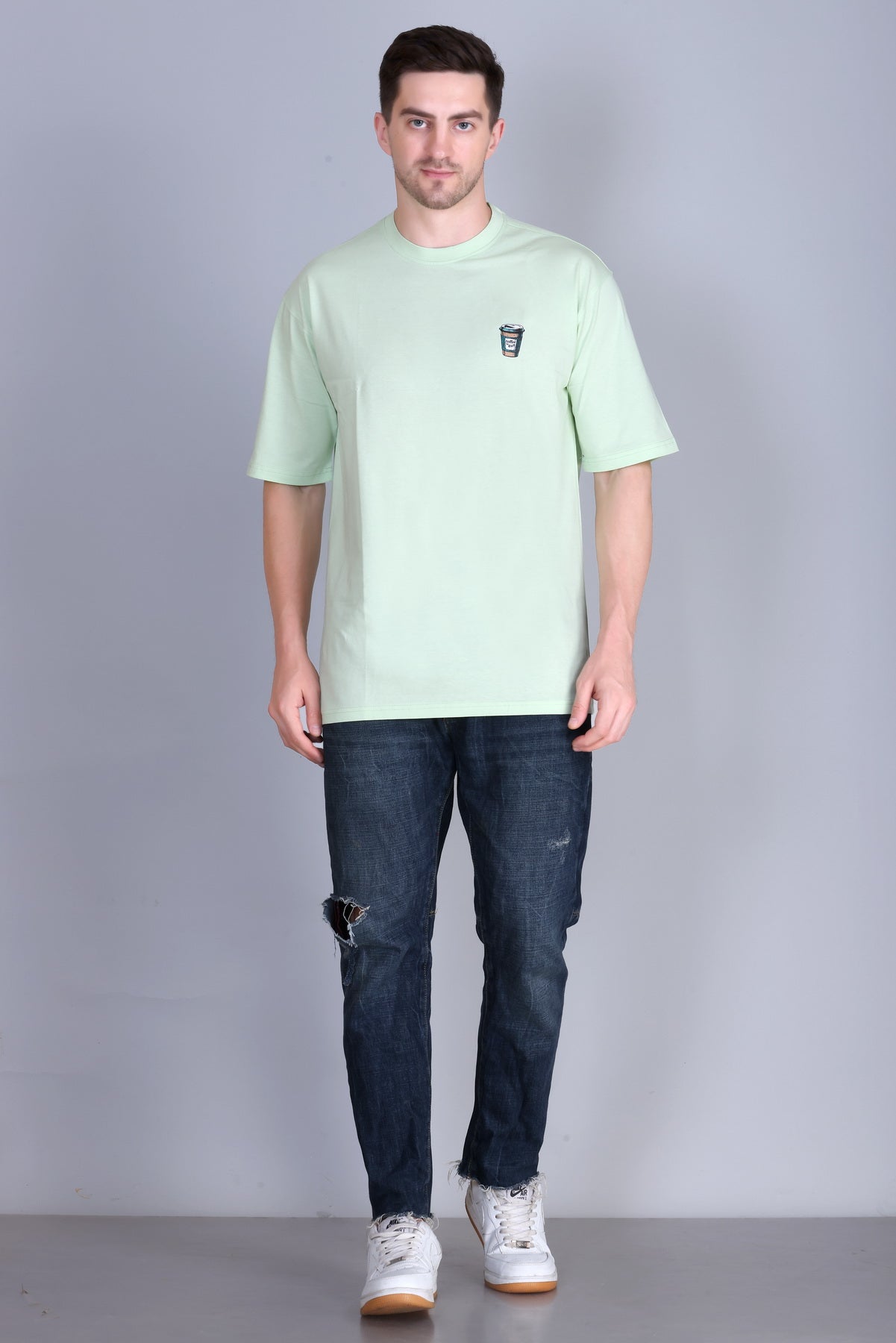 Men's Solid Oversize Round Neck T-Shirt ( Pack of 2 )