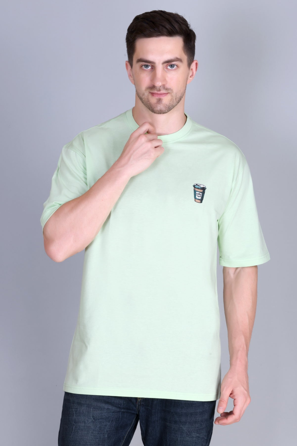 Men's Solid Oversize Round Neck T-Shirt ( Pack of 2 )